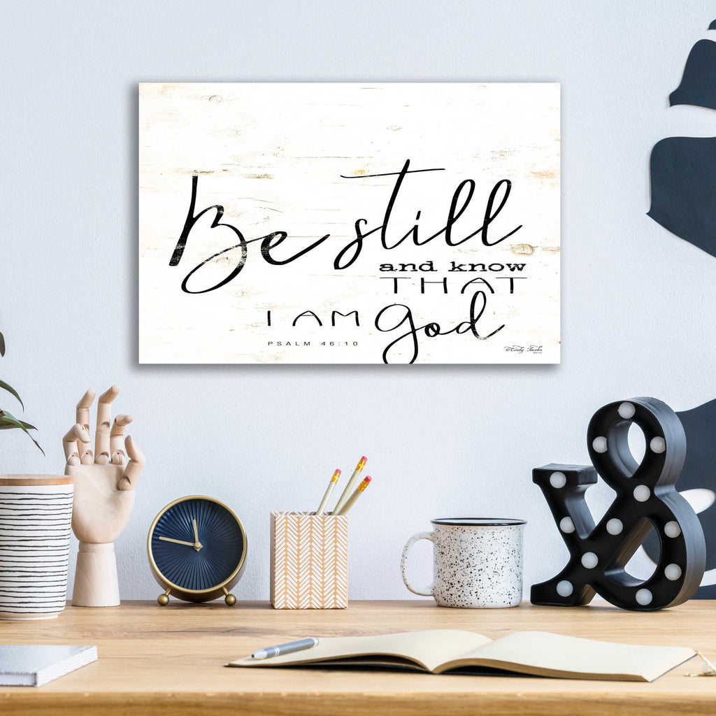 Epic Art 'Be Still and Know That I Am God' by Cindy Jacobs, Acrylic Glass Wall Art,16x12