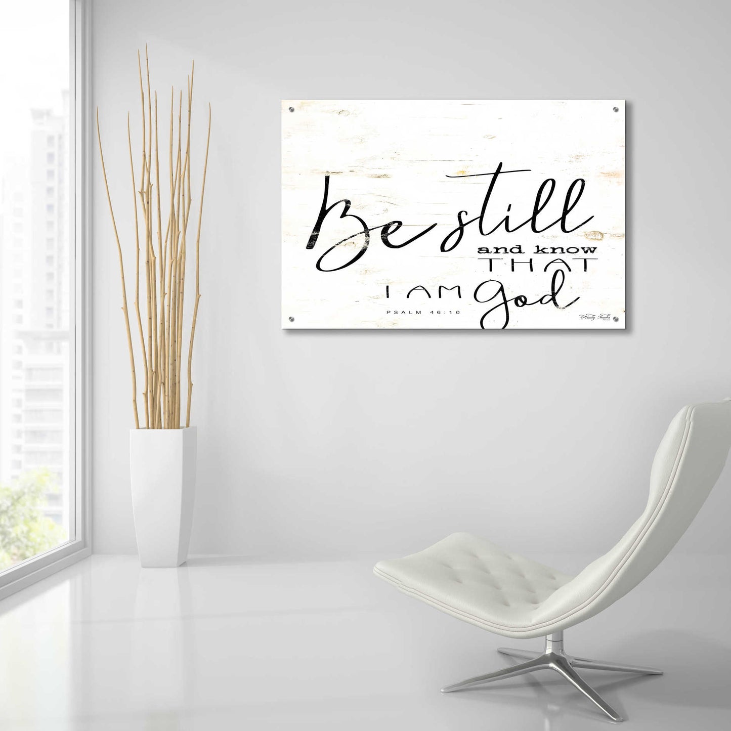 Epic Art 'Be Still and Know That I Am God' by Cindy Jacobs, Acrylic Glass Wall Art,36x24