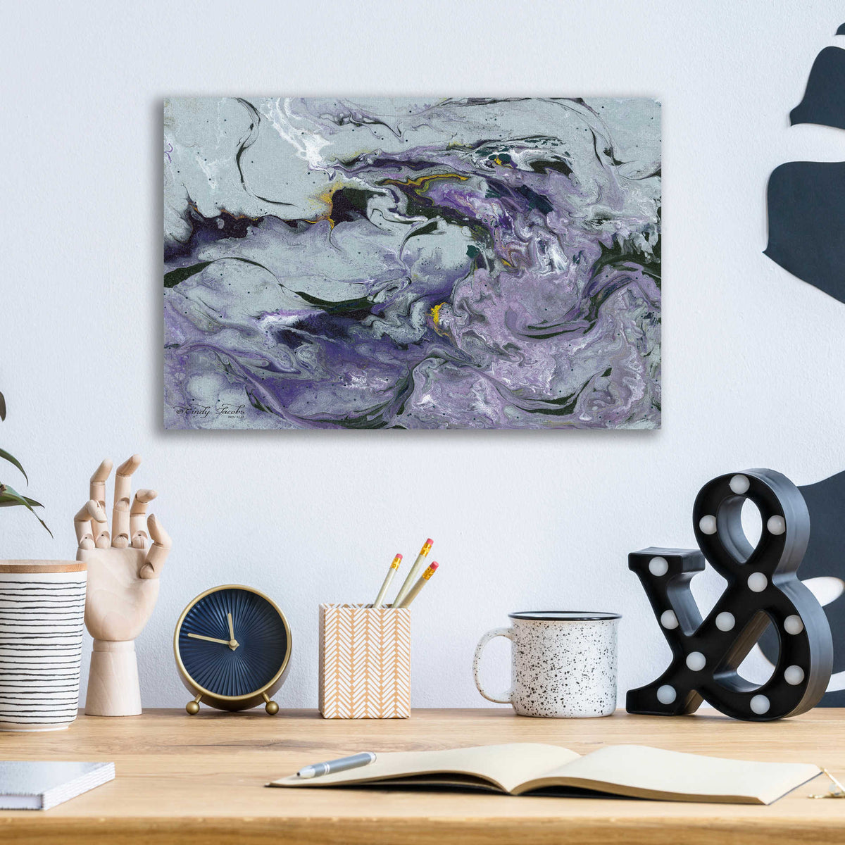 Epic Art 'Abstract in Purple IV' by Cindy Jacobs, Acrylic Glass Wall Art,16x12