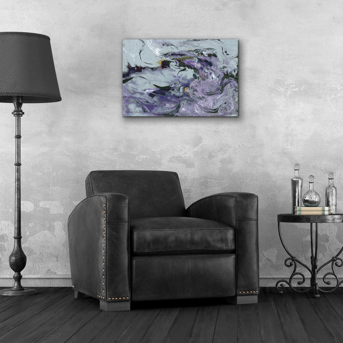 Epic Art 'Abstract in Purple IV' by Cindy Jacobs, Acrylic Glass Wall Art,24x16