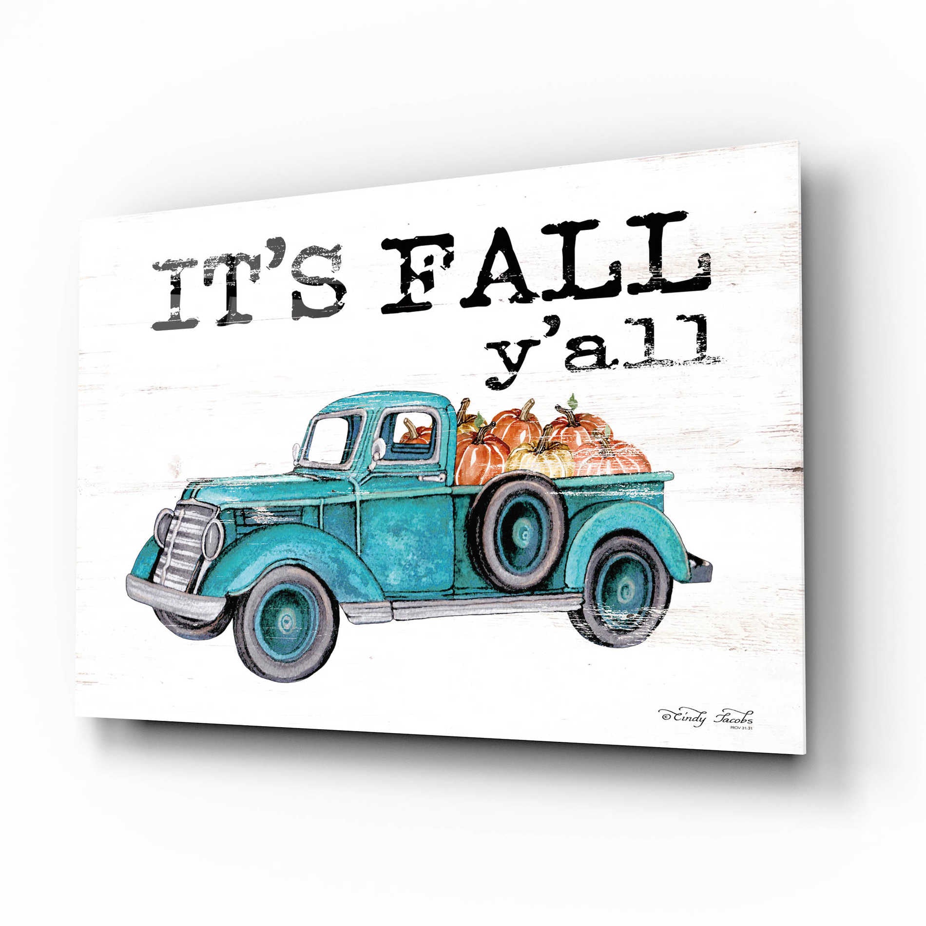 Epic Art 'It's Fall Y'all' by Cindy Jacobs, Acrylic Glass Wall Art,16x12