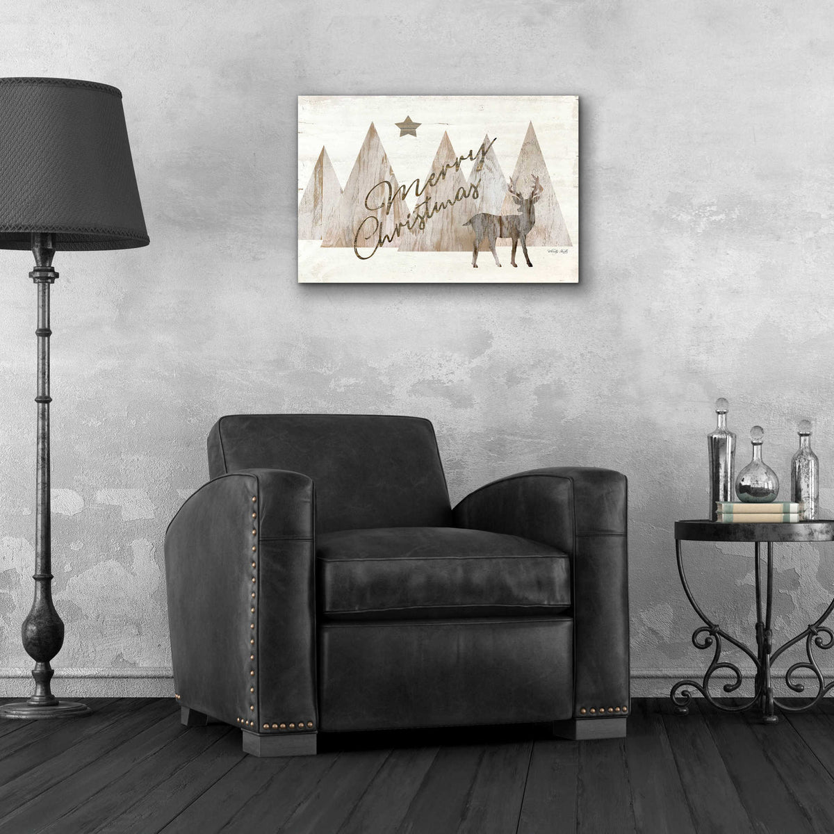 Epic Art 'Merry Christmas Deer 2' by Cindy Jacobs, Acrylic Glass Wall Art,24x16