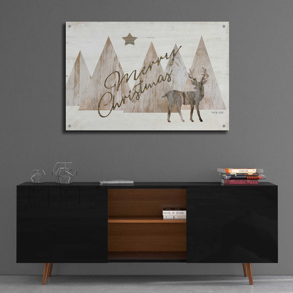 Epic Art 'Merry Christmas Deer 2' by Cindy Jacobs, Acrylic Glass Wall Art,36x24