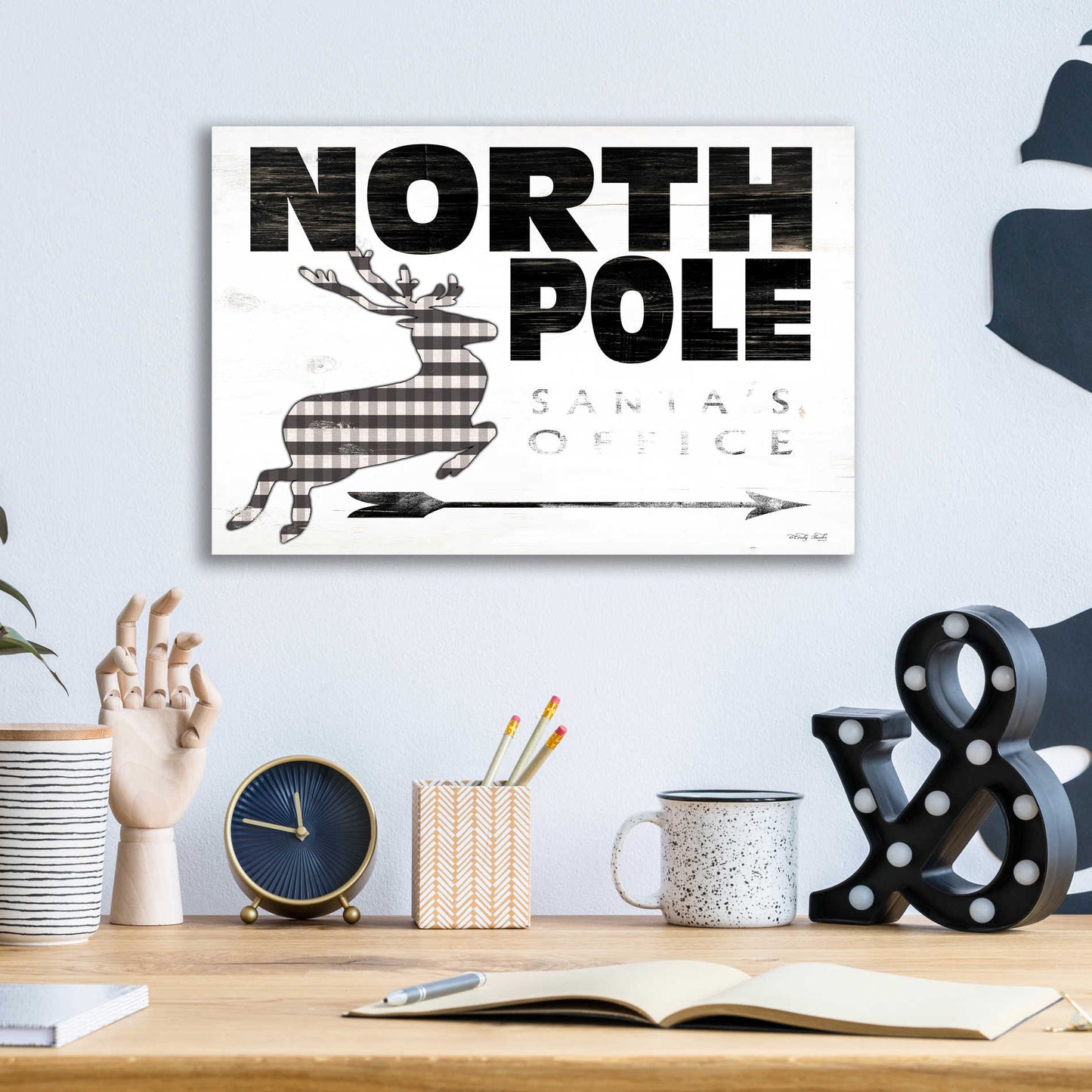 Epic Art 'North Pole Office' by Cindy Jacobs, Acrylic Glass Wall Art,16x12