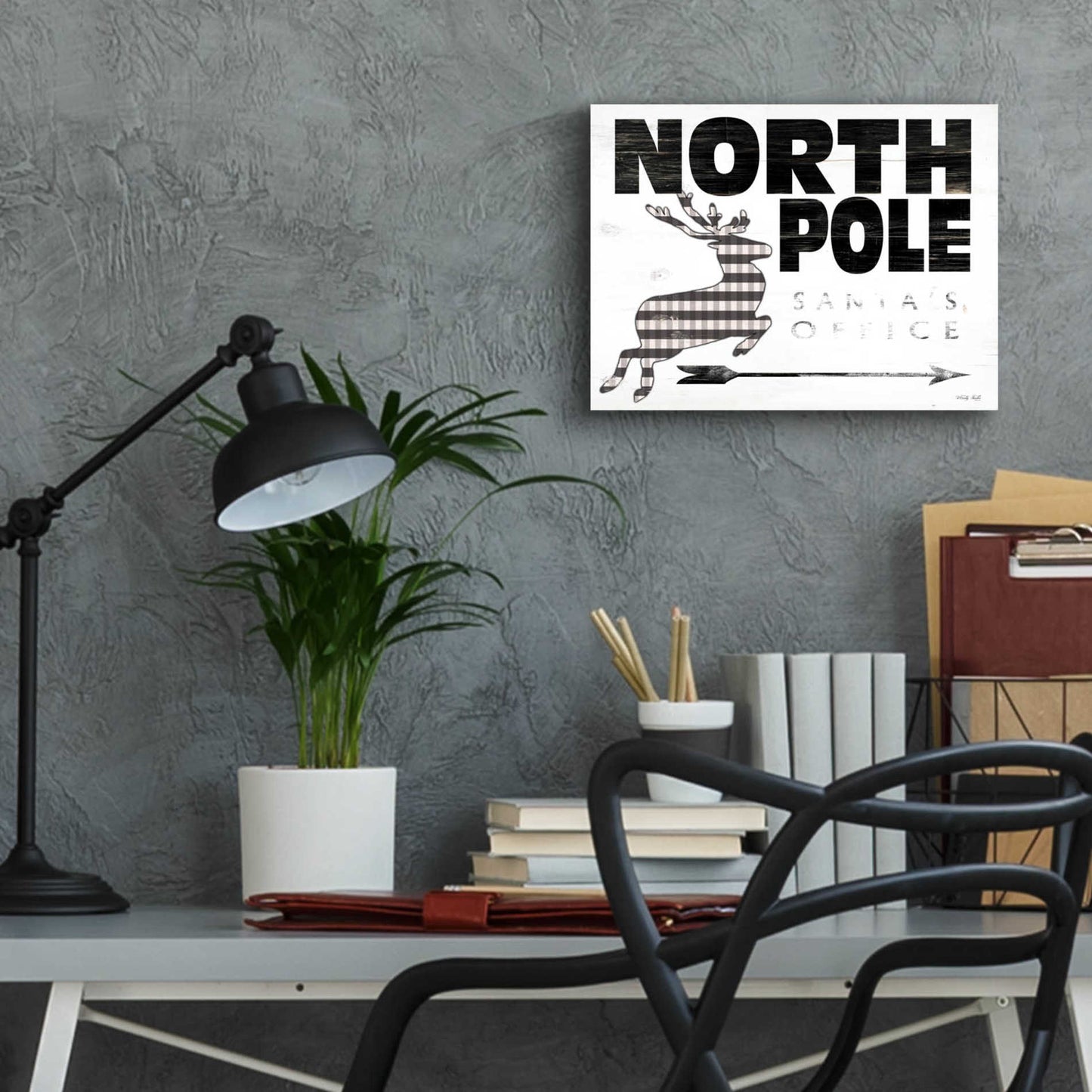 Epic Art 'North Pole Office' by Cindy Jacobs, Acrylic Glass Wall Art,16x12