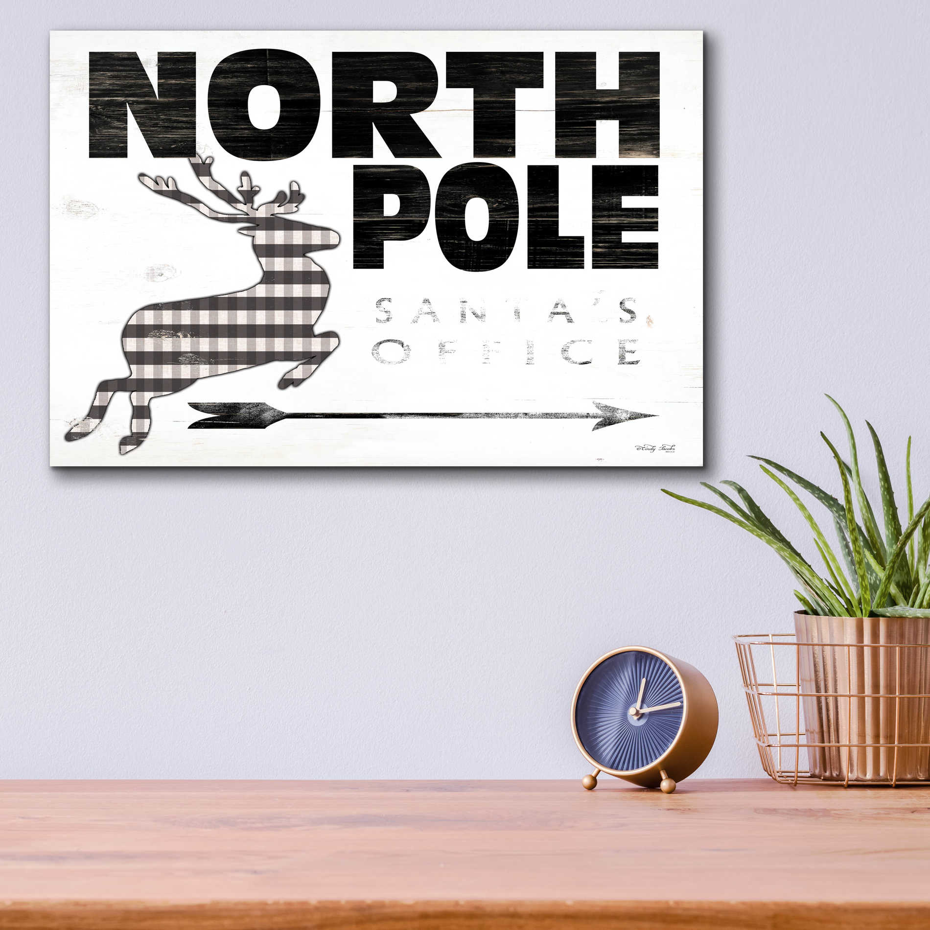 Epic Art 'North Pole Office' by Cindy Jacobs, Acrylic Glass Wall Art,16x12