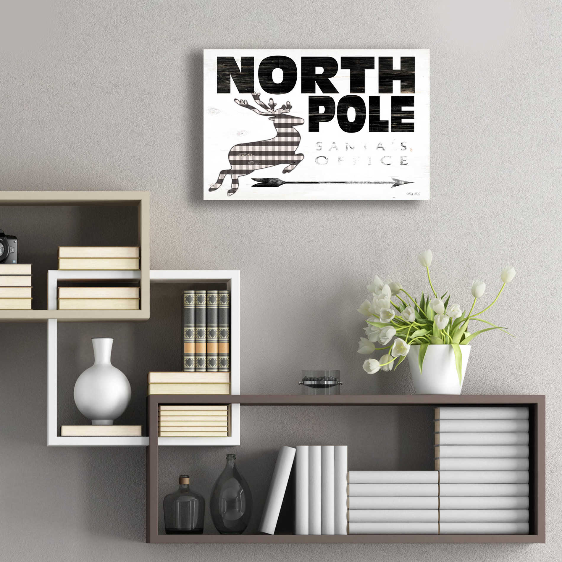 Epic Art 'North Pole Office' by Cindy Jacobs, Acrylic Glass Wall Art,24x16