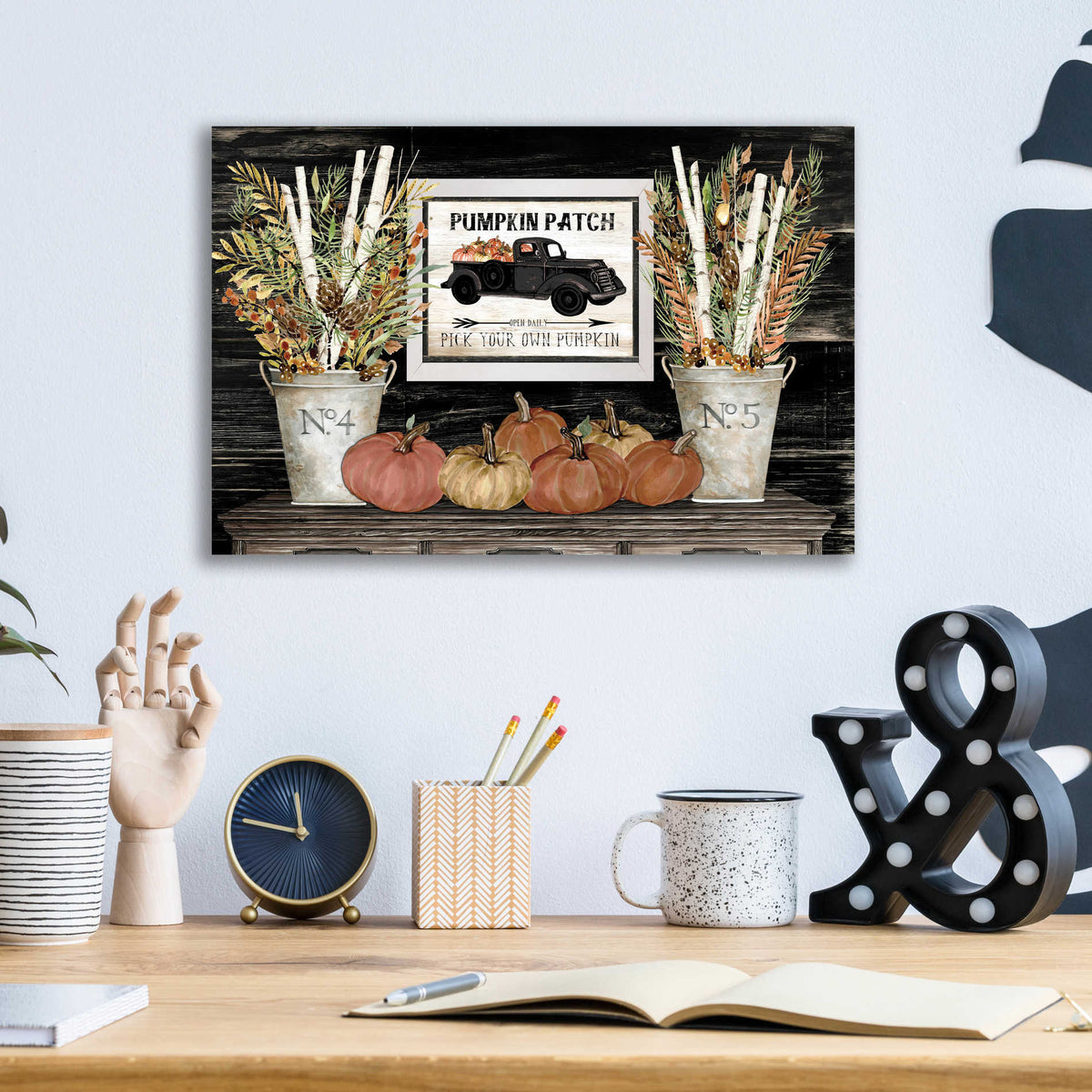 Epic Art 'Pumpkin Patch Still Life' by Cindy Jacobs, Acrylic Glass Wall Art,16x12