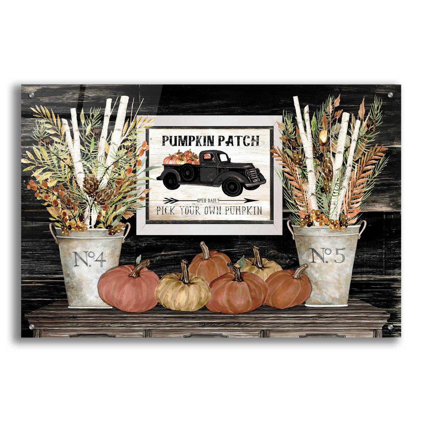 Epic Art 'Pumpkin Patch Still Life' by Cindy Jacobs, Acrylic Glass Wall Art,36x24