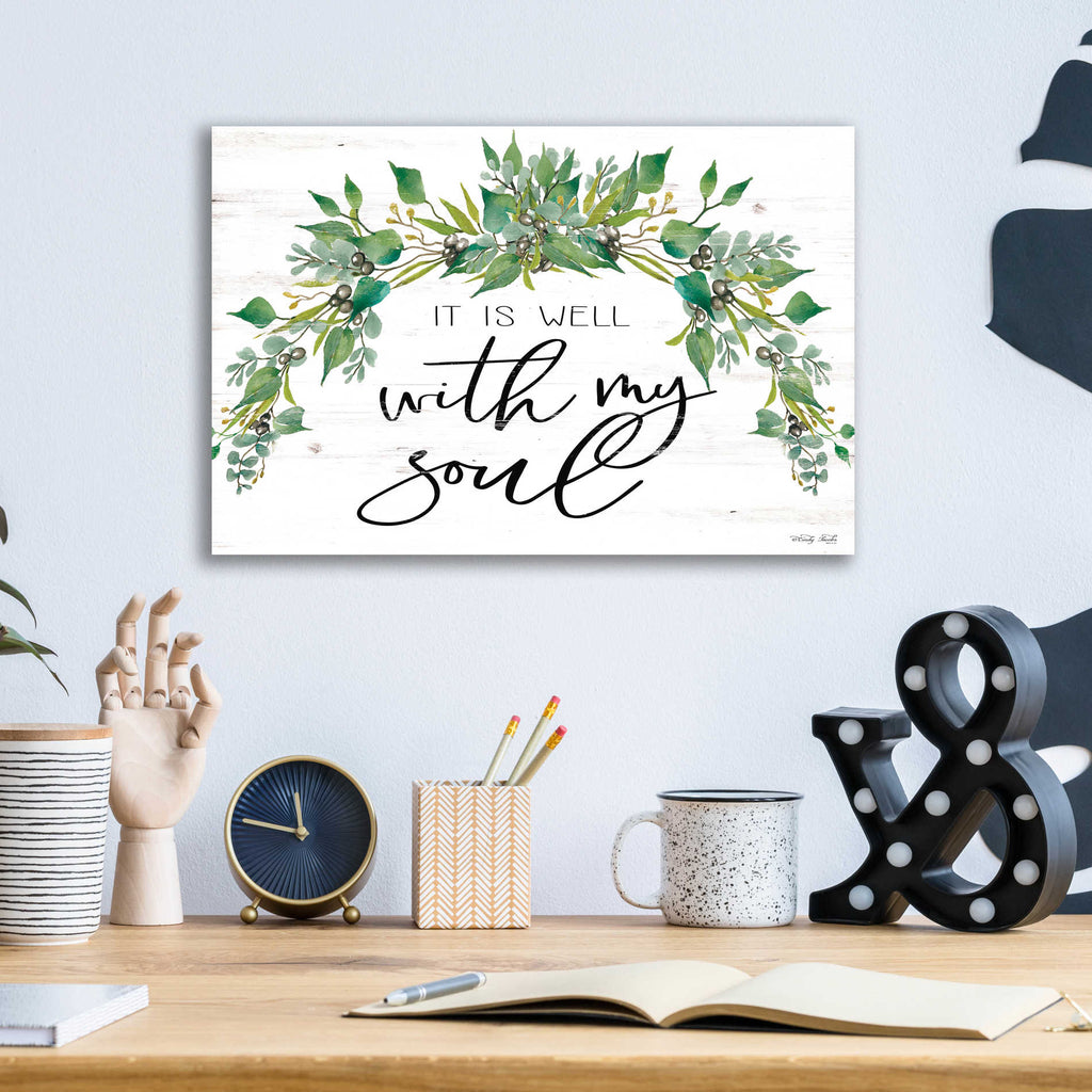 Epic Art 'It is Well With My Soul 2' by Cindy Jacobs, Acrylic Glass Wall Art,16x12