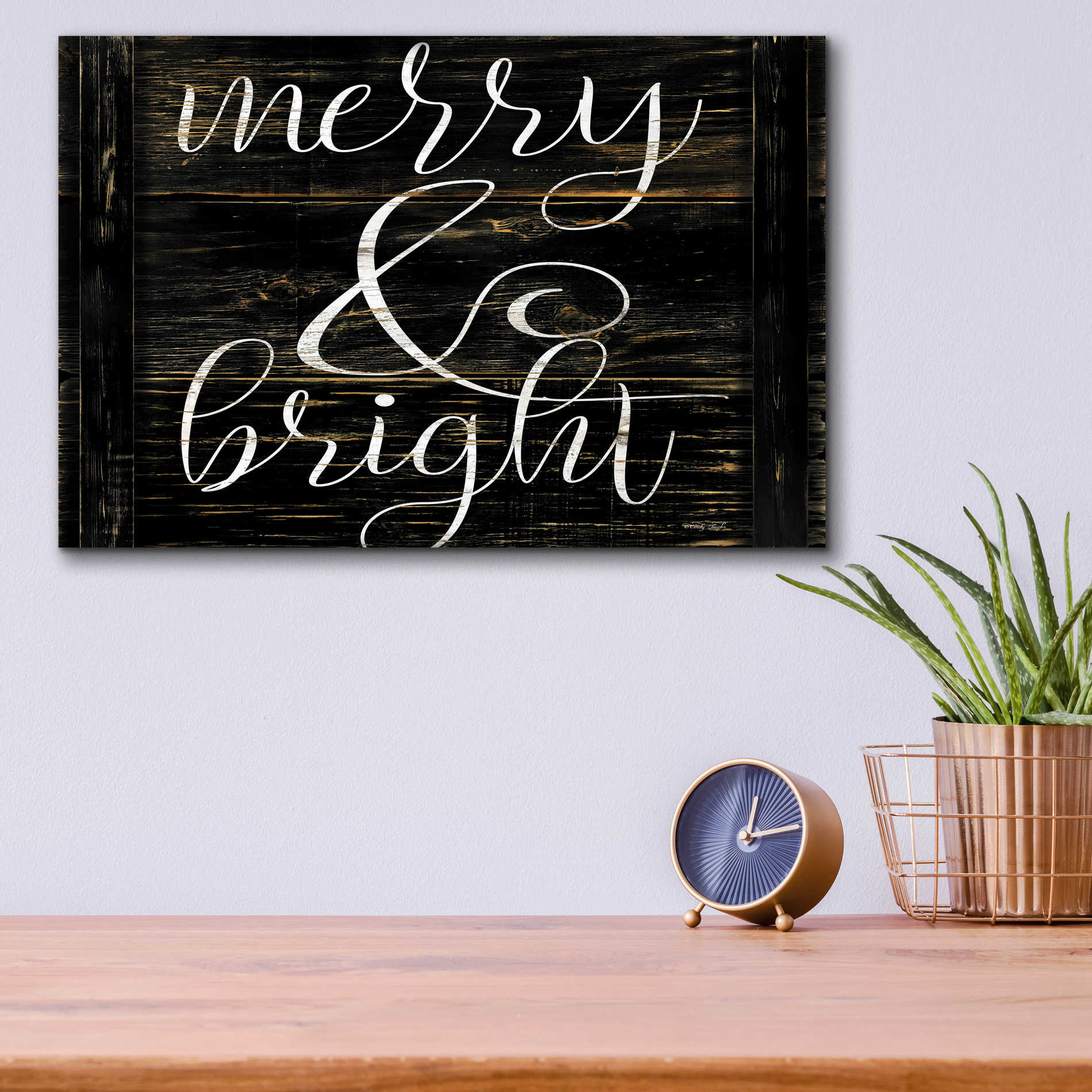 Epic Art 'Merry & Bright 2' by Cindy Jacobs, Acrylic Glass Wall Art,16x12