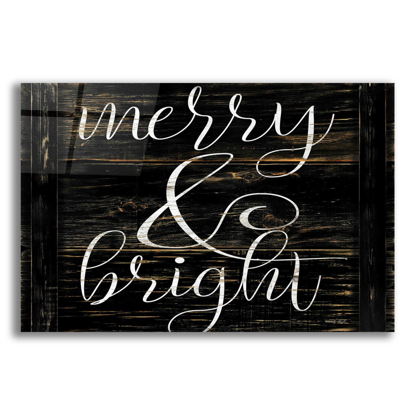 Epic Art 'Merry & Bright 2' by Cindy Jacobs, Acrylic Glass Wall Art,16x12