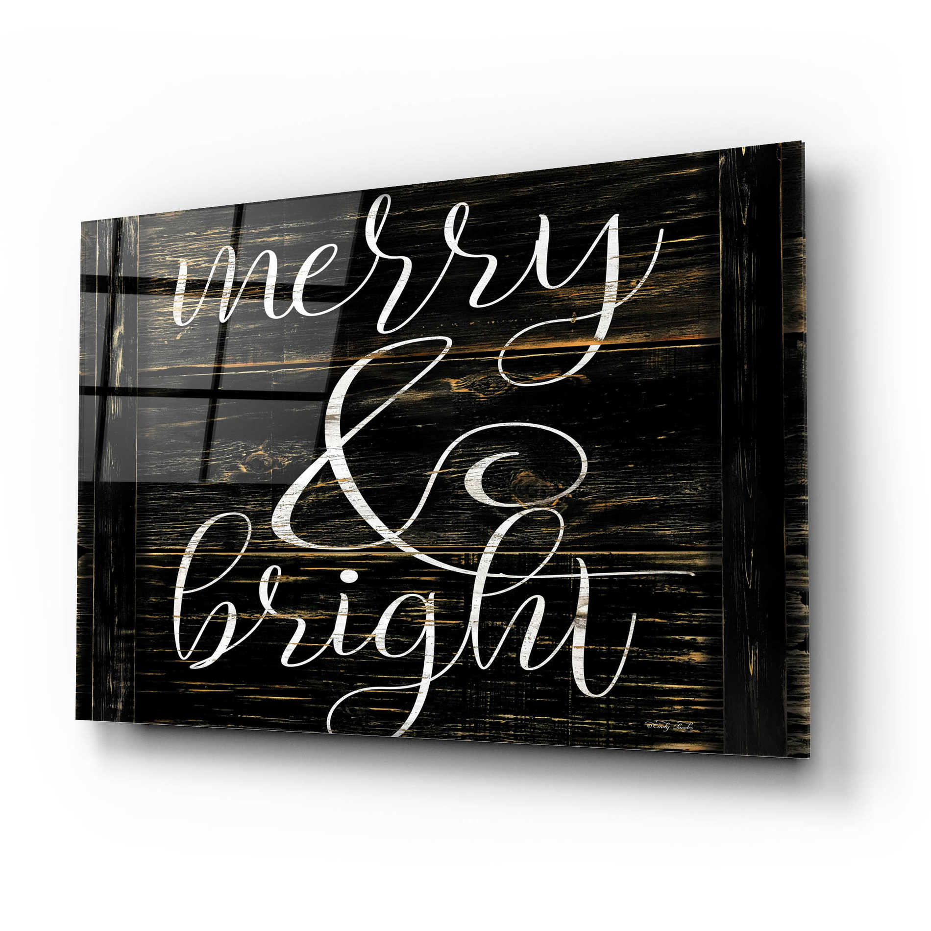 Epic Art 'Merry & Bright 2' by Cindy Jacobs, Acrylic Glass Wall Art,24x16