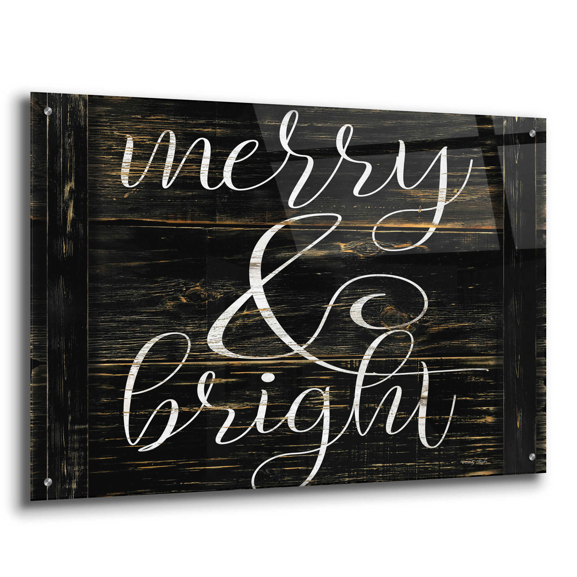 Epic Art 'Merry & Bright 2' by Cindy Jacobs, Acrylic Glass Wall Art,36x24