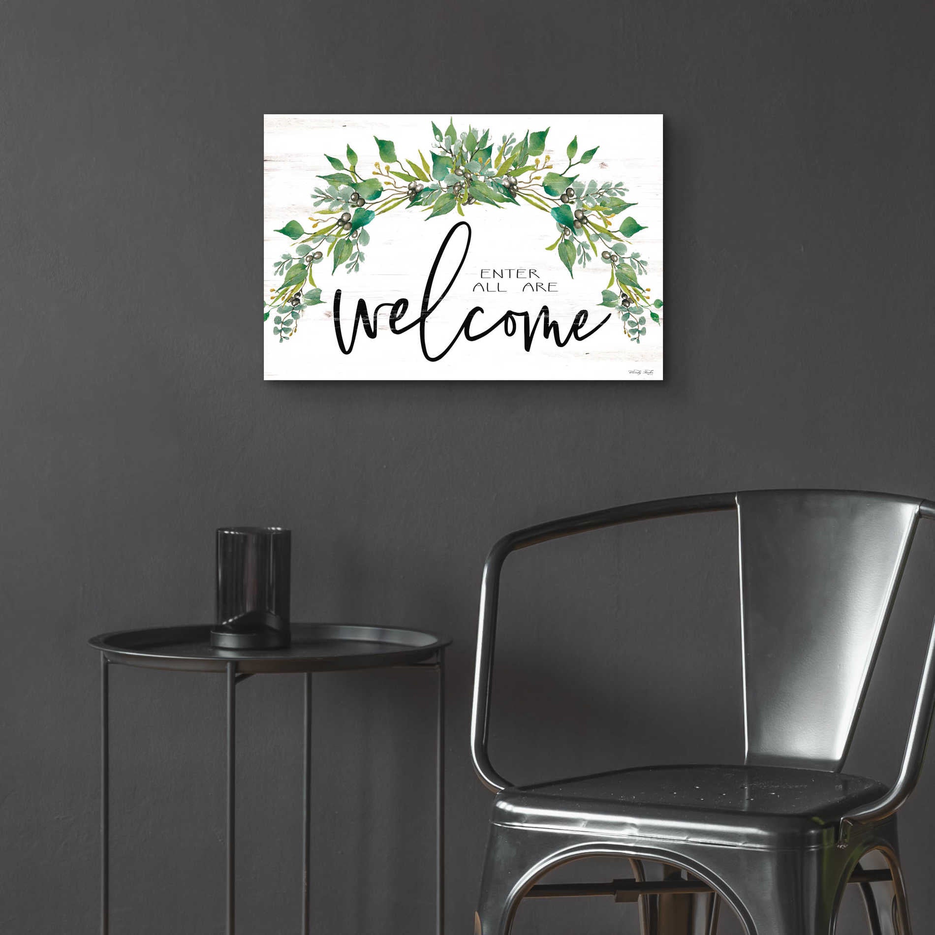 Epic Art 'Enter All Are Welcome' by Cindy Jacobs, Acrylic Glass Wall Art,24x16