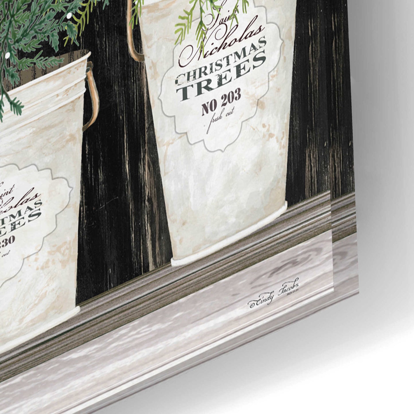 Epic Art 'Farm Fresh Trees of Christmas' by Cindy Jacobs, Acrylic Glass Wall Art,24x16