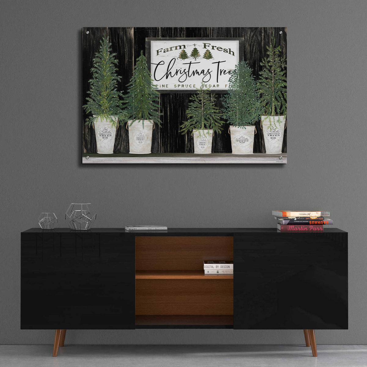 Epic Art 'Farm Fresh Trees of Christmas' by Cindy Jacobs, Acrylic Glass Wall Art,36x24