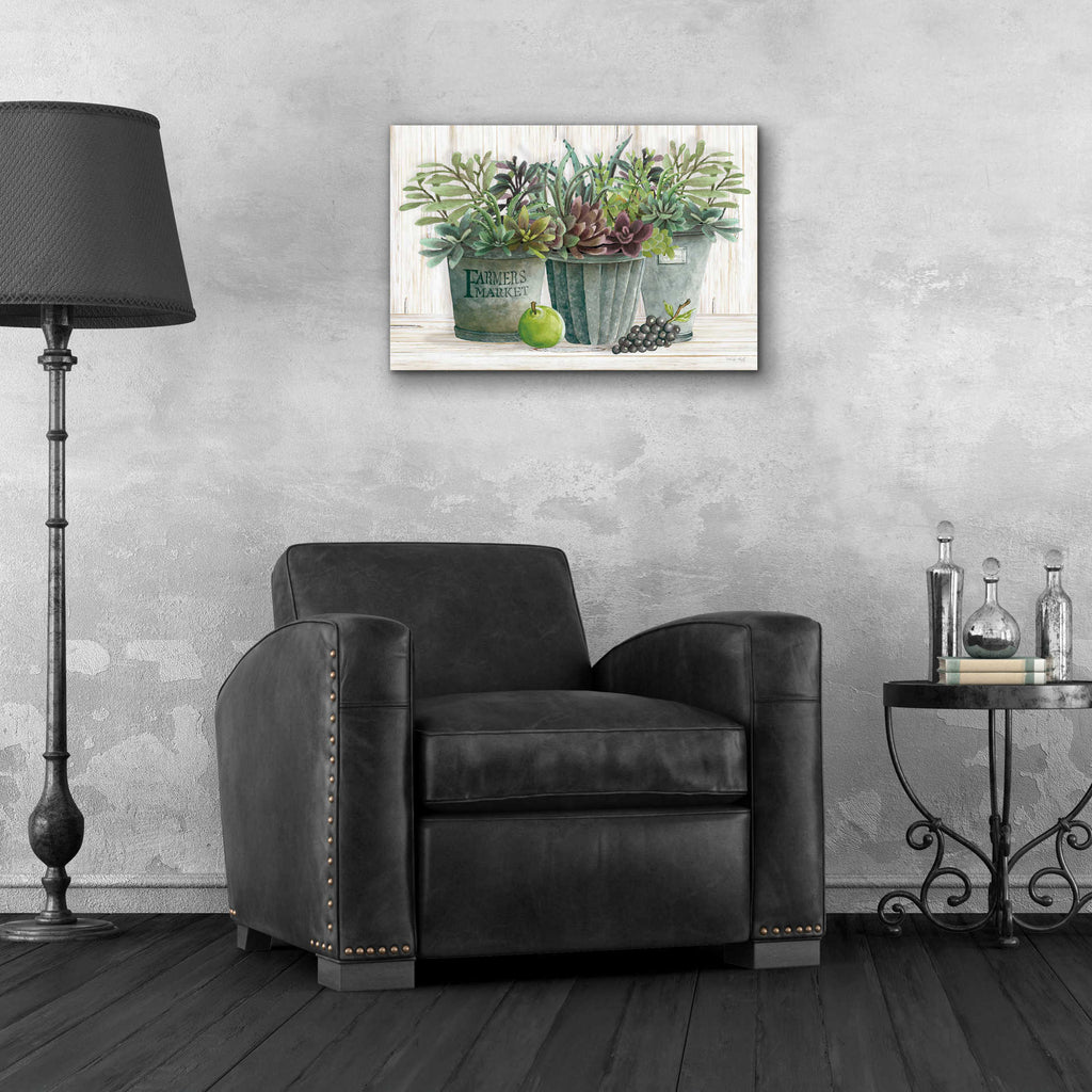 Epic Art 'Farmer Market Succulent Harvest' by Cindy Jacobs, Acrylic Glass Wall Art,24x16