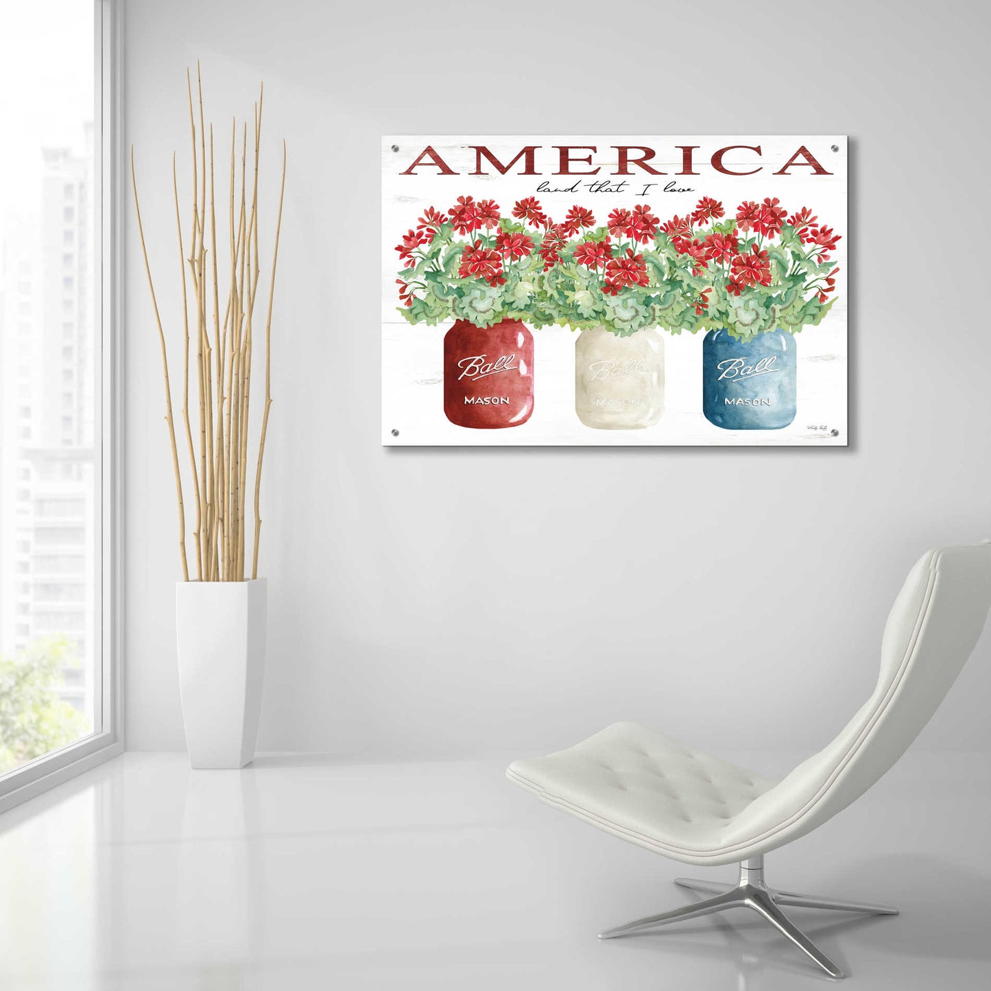 Epic Art 'America Glass Jars' by Cindy Jacobs, Acrylic Glass Wall Art,36x24
