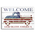 Epic Art 'Welcome Patriotic Truck' by Cindy Jacobs, Acrylic Glass Wall Art
