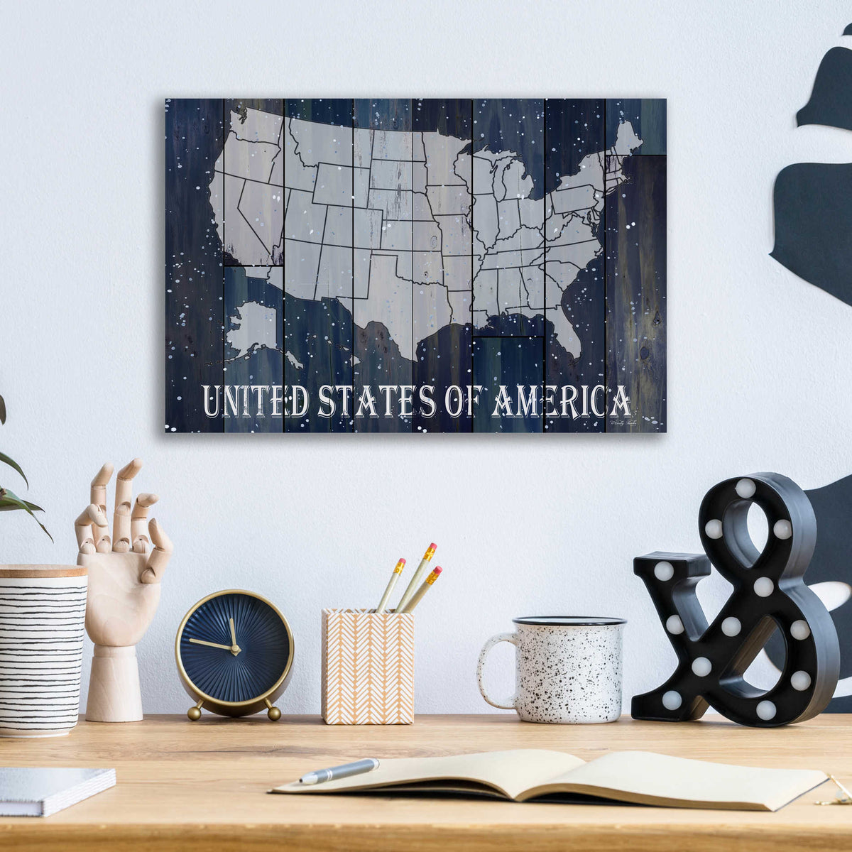 Epic Art 'Navy United States of America' by Cindy Jacobs, Acrylic Glass Wall Art,16x12