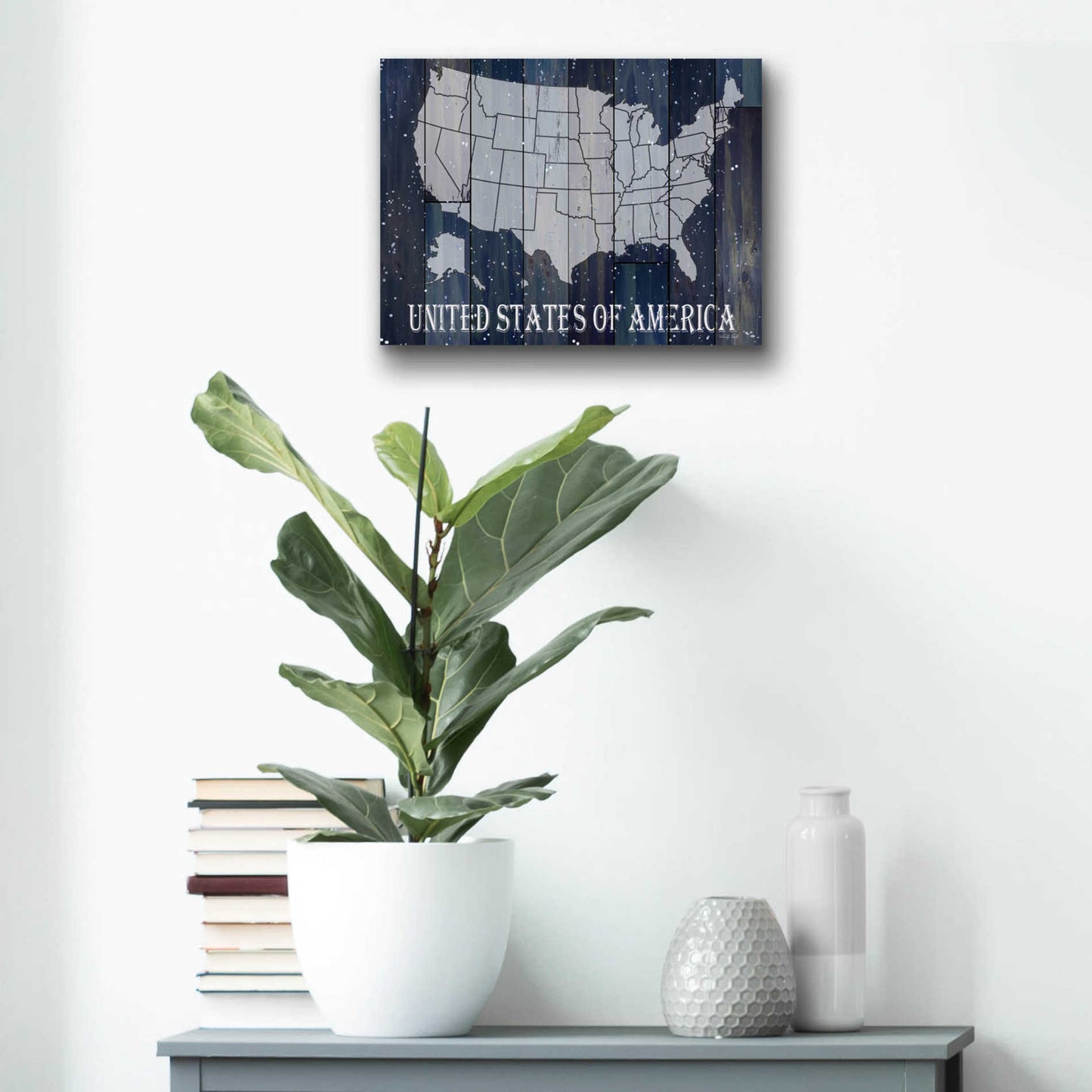 Epic Art 'Navy United States of America' by Cindy Jacobs, Acrylic Glass Wall Art,16x12