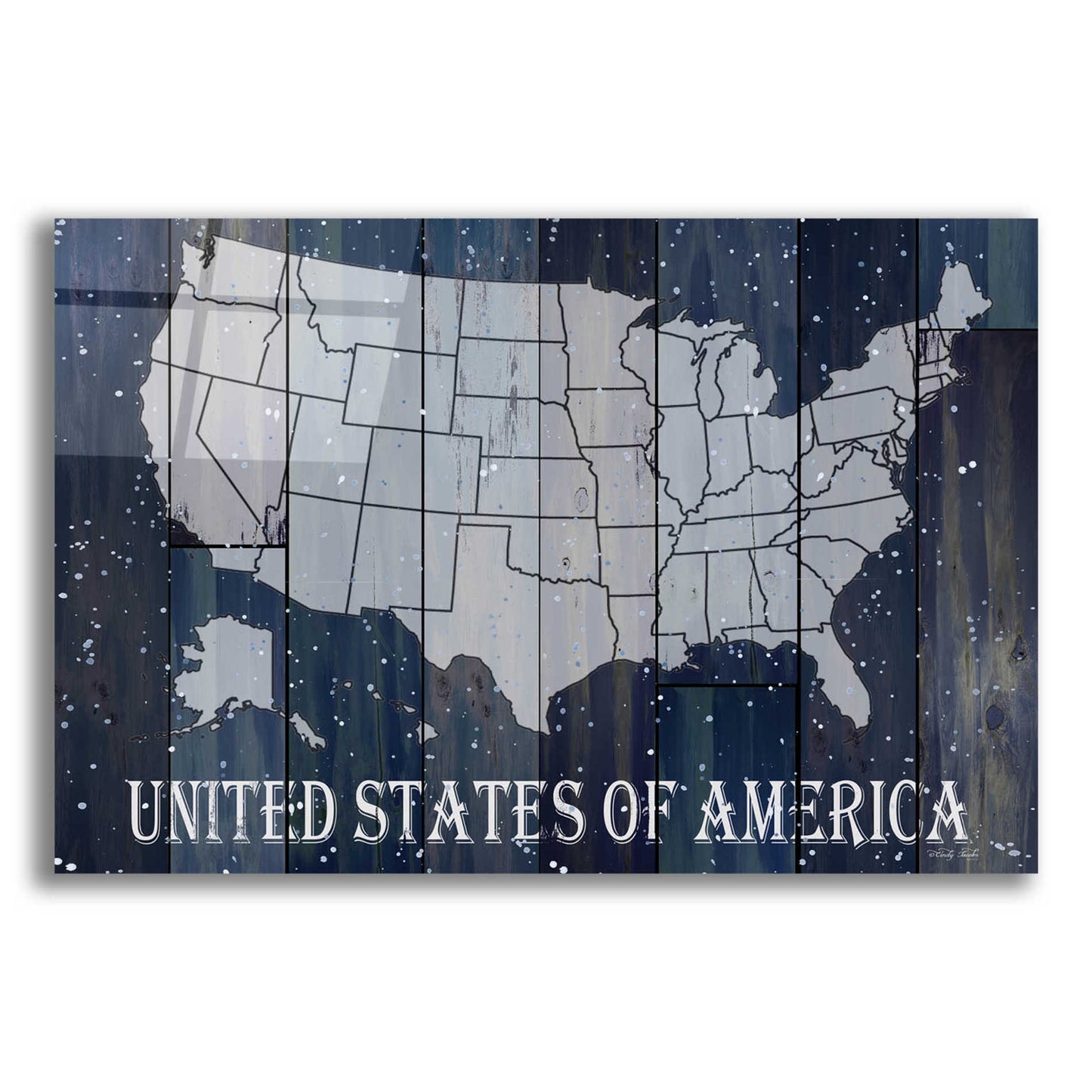 Epic Art 'Navy United States of America' by Cindy Jacobs, Acrylic Glass Wall Art,24x16