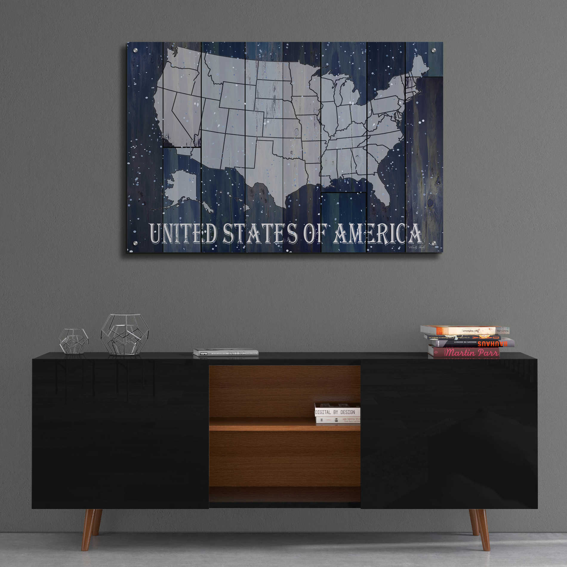 Epic Art 'Navy United States of America' by Cindy Jacobs, Acrylic Glass Wall Art,36x24