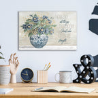 Epic Art 'I Can Do All Things Blue Vase' by Cindy Jacobs, Acrylic Glass Wall Art,16x12