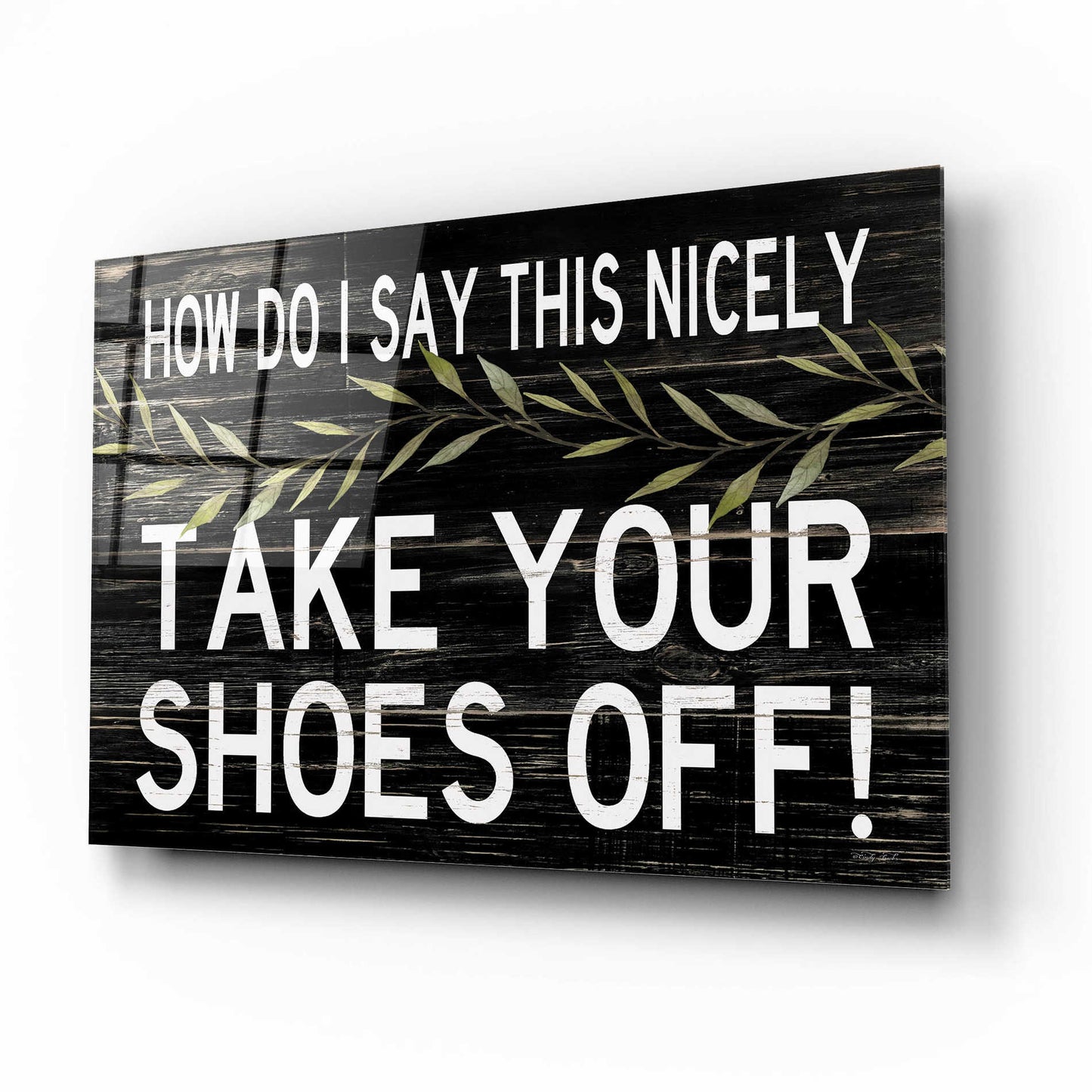 Epic Art 'Take Your Shoes Off' by Cindy Jacobs, Acrylic Glass Wall Art,16x12