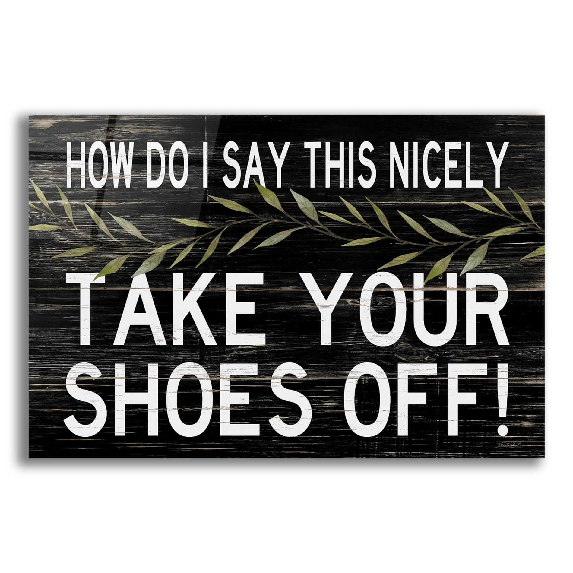 Epic Art 'Take Your Shoes Off' by Cindy Jacobs, Acrylic Glass Wall Art,16x12