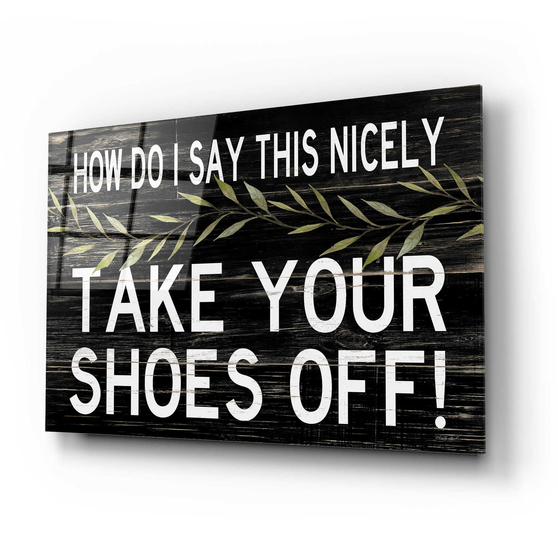 Epic Art 'Take Your Shoes Off' by Cindy Jacobs, Acrylic Glass Wall Art,24x16