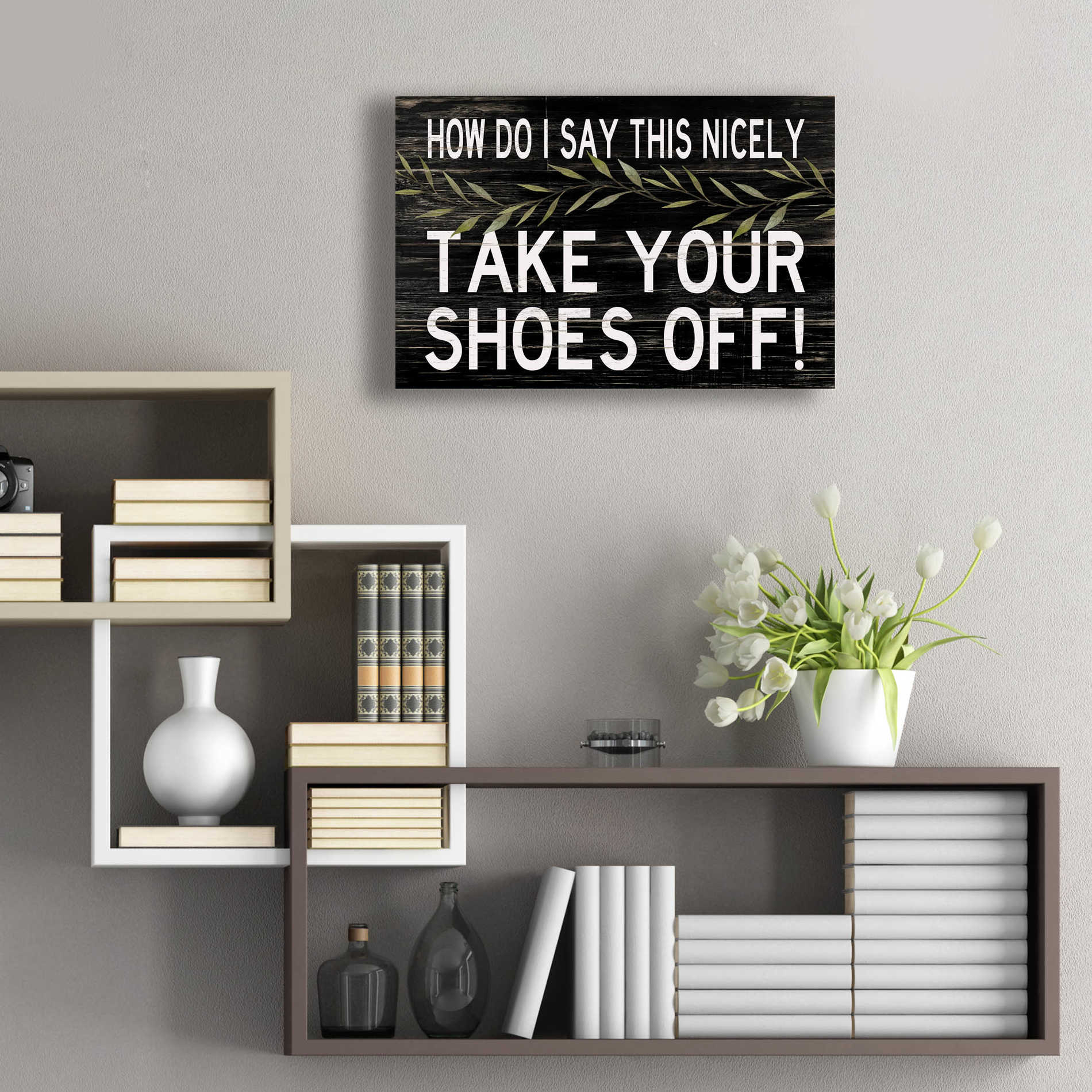 Epic Art 'Take Your Shoes Off' by Cindy Jacobs, Acrylic Glass Wall Art,24x16