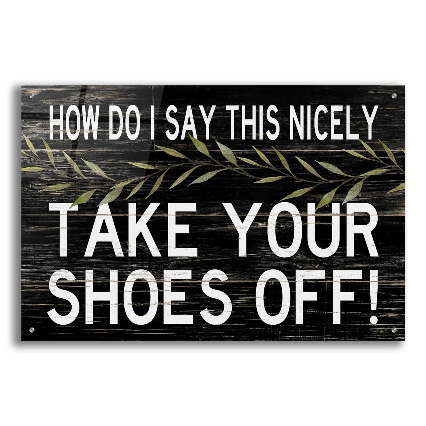 Epic Art 'Take Your Shoes Off' by Cindy Jacobs, Acrylic Glass Wall Art,36x24