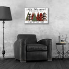 Epic Art 'It's the Most Wonderful Time Plaid Trees' by Cindy Jacobs, Acrylic Glass Wall Art,24x16
