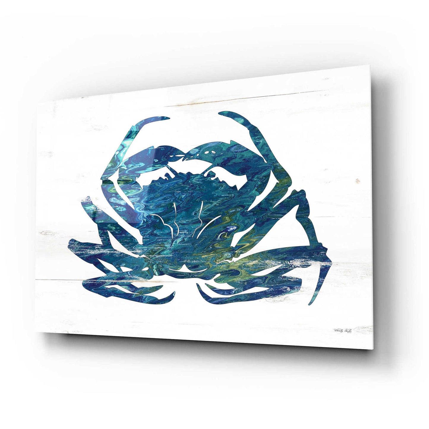 Epic Art 'Blue Coastal Crab' by Cindy Jacobs, Acrylic Glass Wall Art,24x16