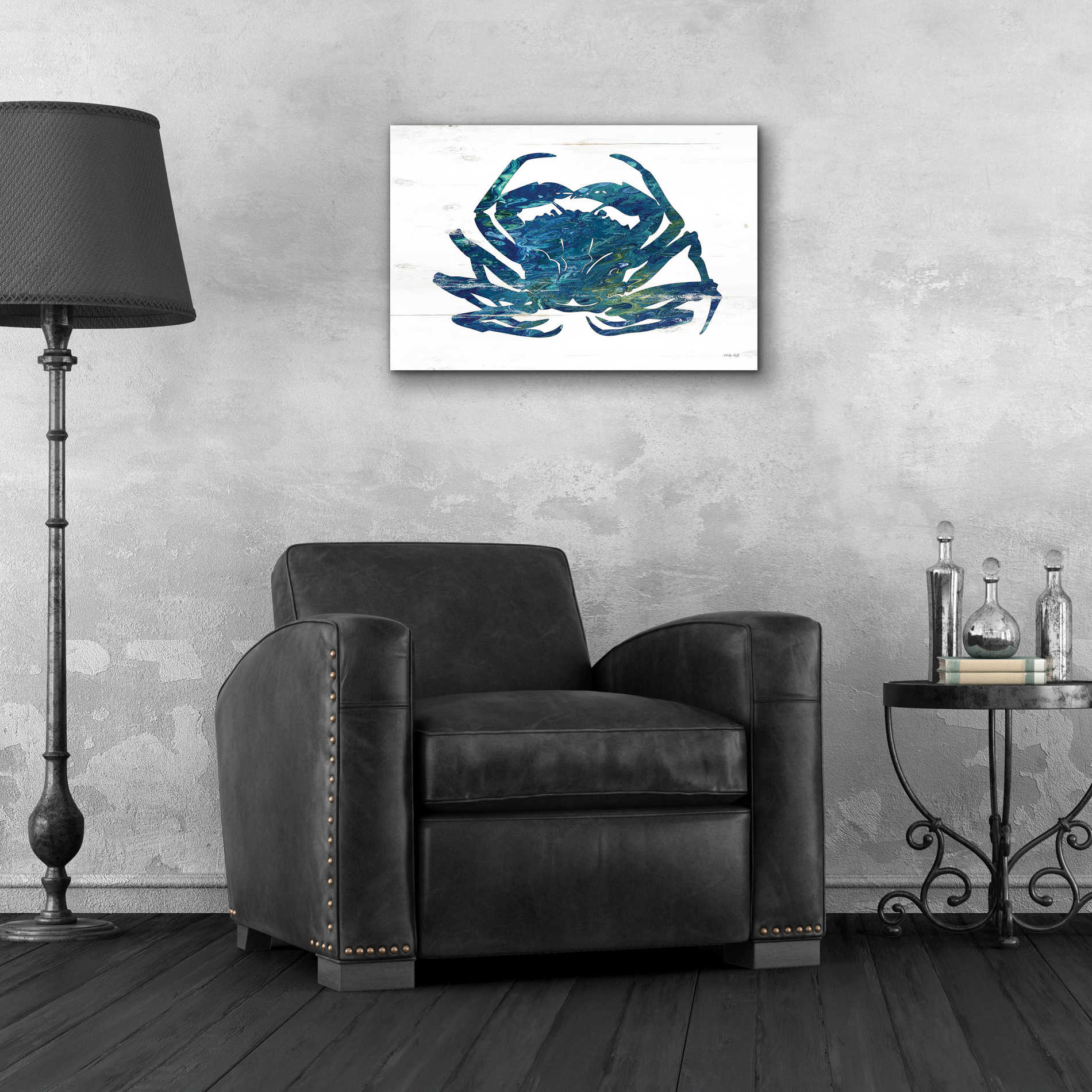 Epic Art 'Blue Coastal Crab' by Cindy Jacobs, Acrylic Glass Wall Art,24x16