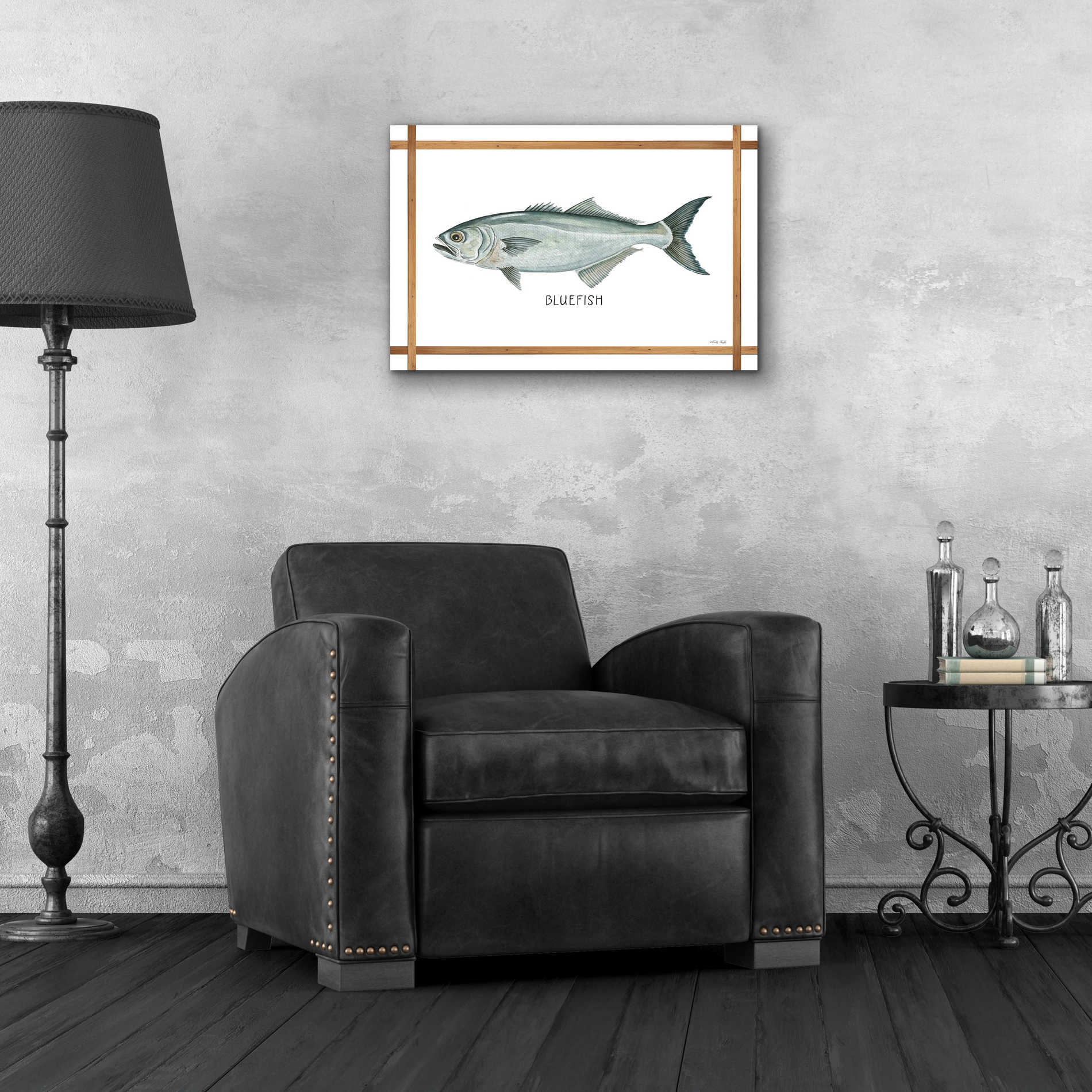 Epic Art 'Bluefish on White' by Cindy Jacobs, Acrylic Glass Wall Art,24x16