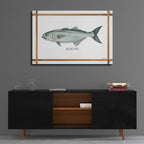 Epic Art 'Bluefish on White' by Cindy Jacobs, Acrylic Glass Wall Art,36x24