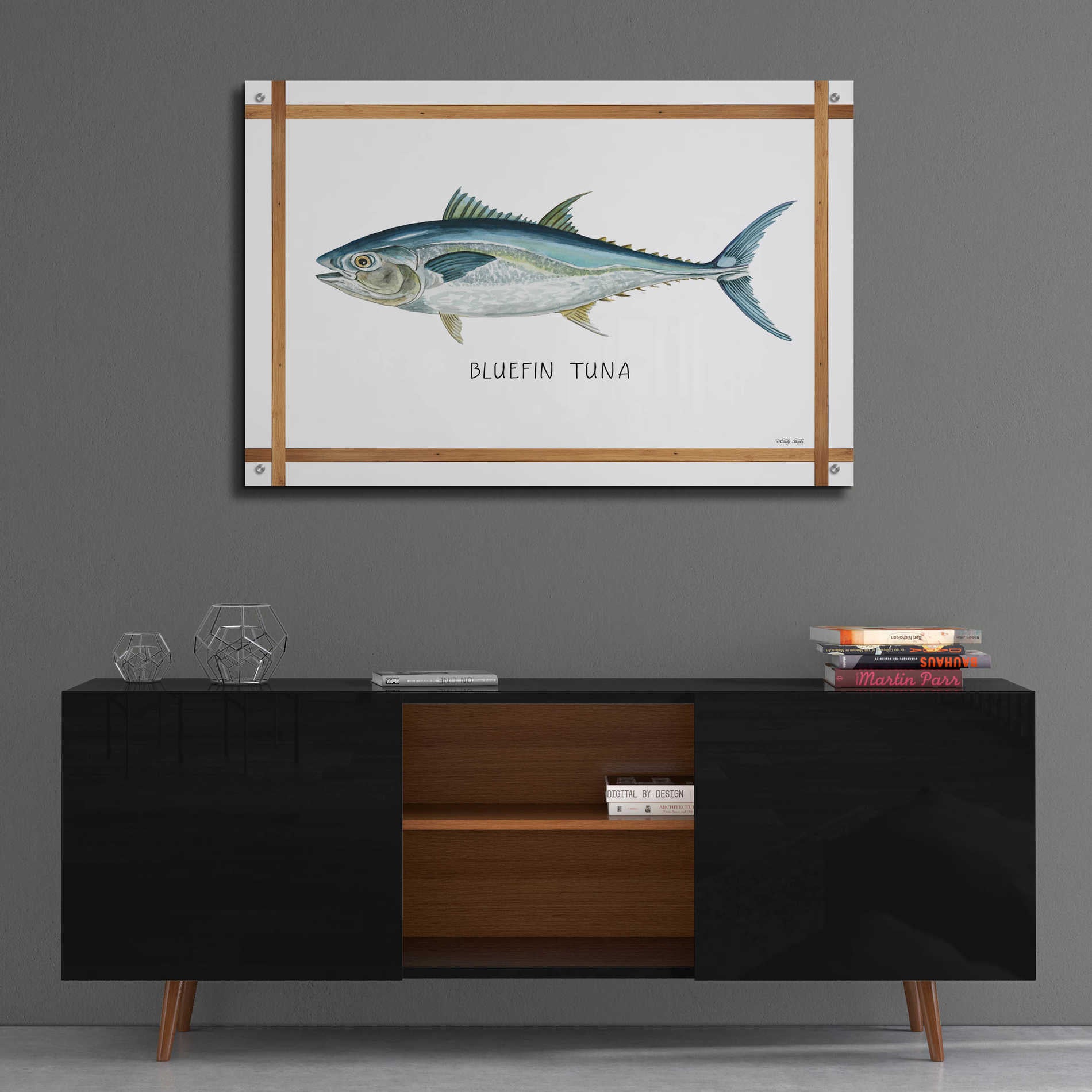 Epic Art 'Bluefin Tuna on White' by Cindy Jacobs, Acrylic Glass Wall Art,36x24