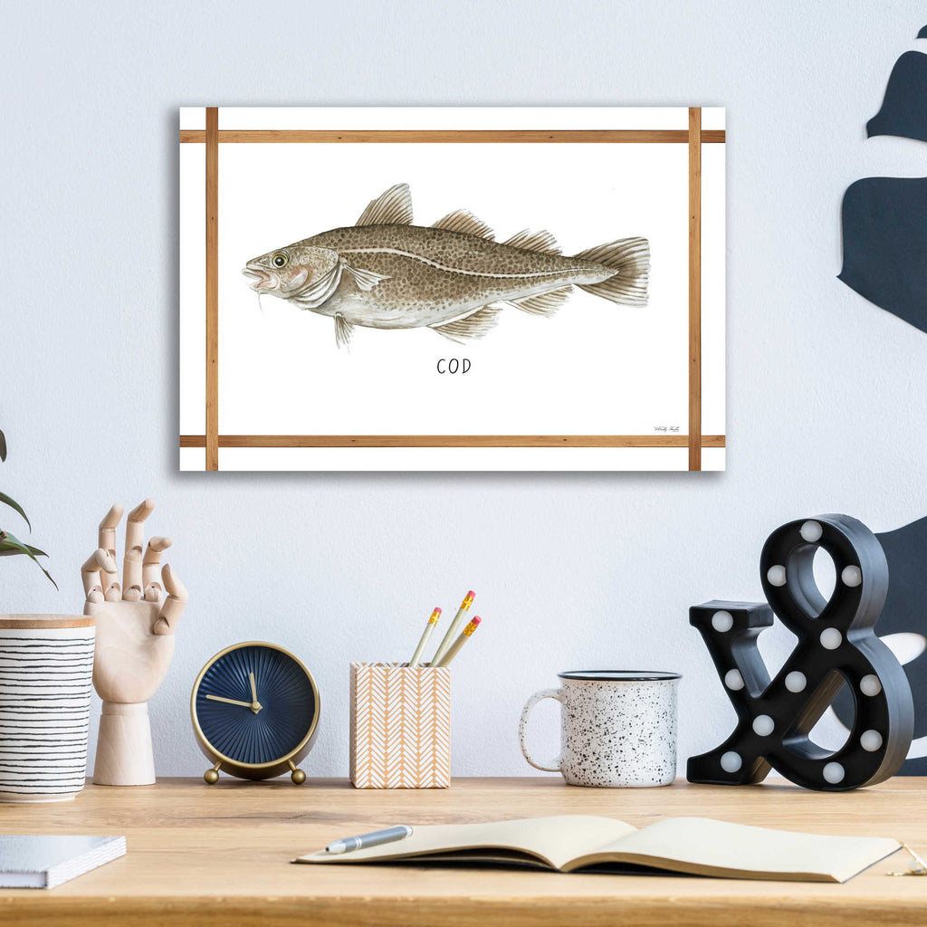 Epic Art 'Cod on White' by Cindy Jacobs, Acrylic Glass Wall Art,16x12