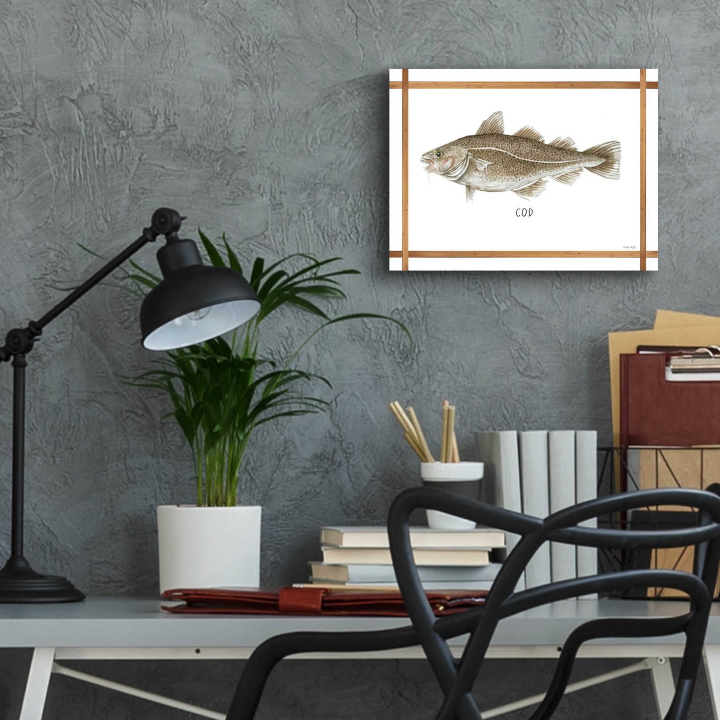 Epic Art 'Cod on White' by Cindy Jacobs, Acrylic Glass Wall Art,16x12