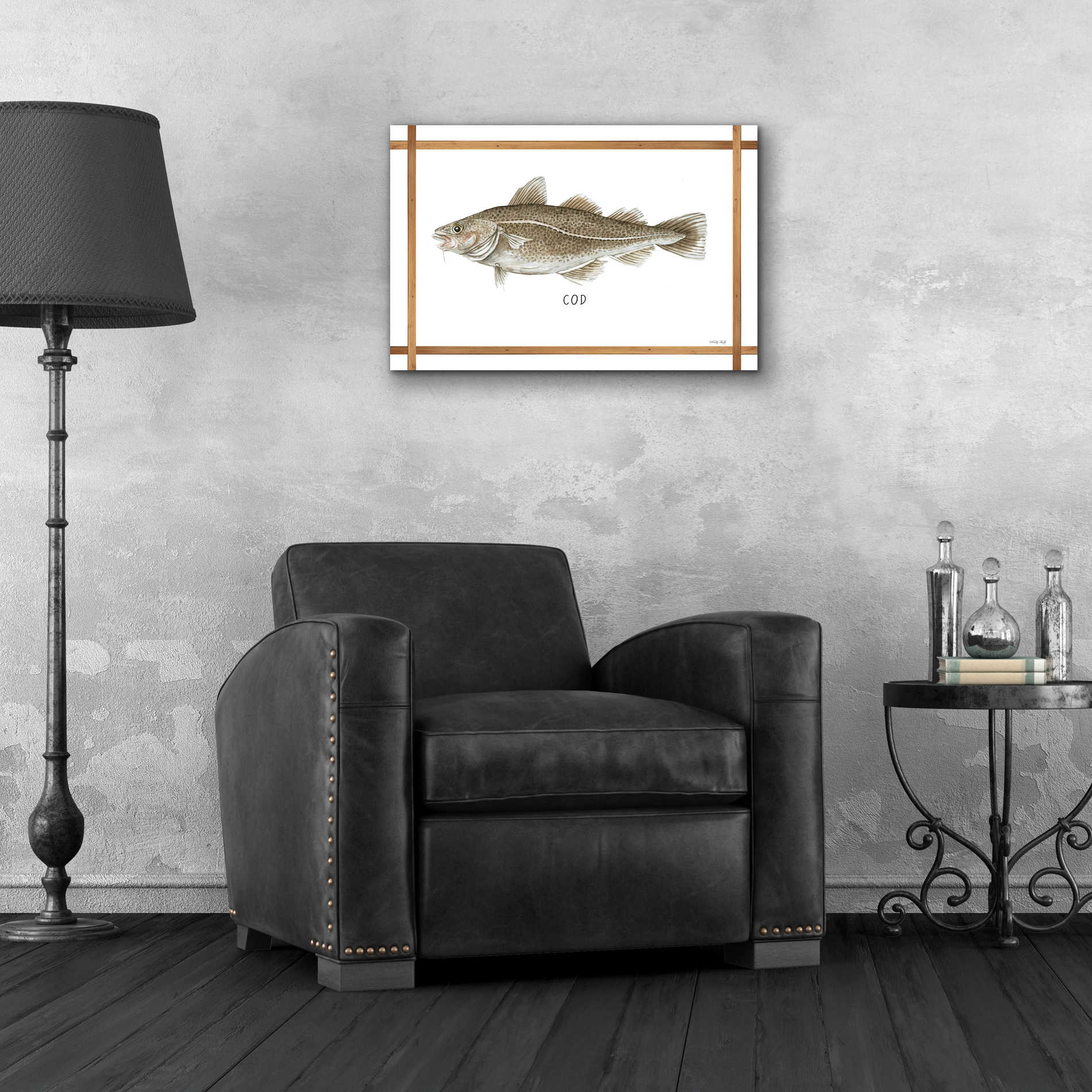 Epic Art 'Cod on White' by Cindy Jacobs, Acrylic Glass Wall Art,24x16