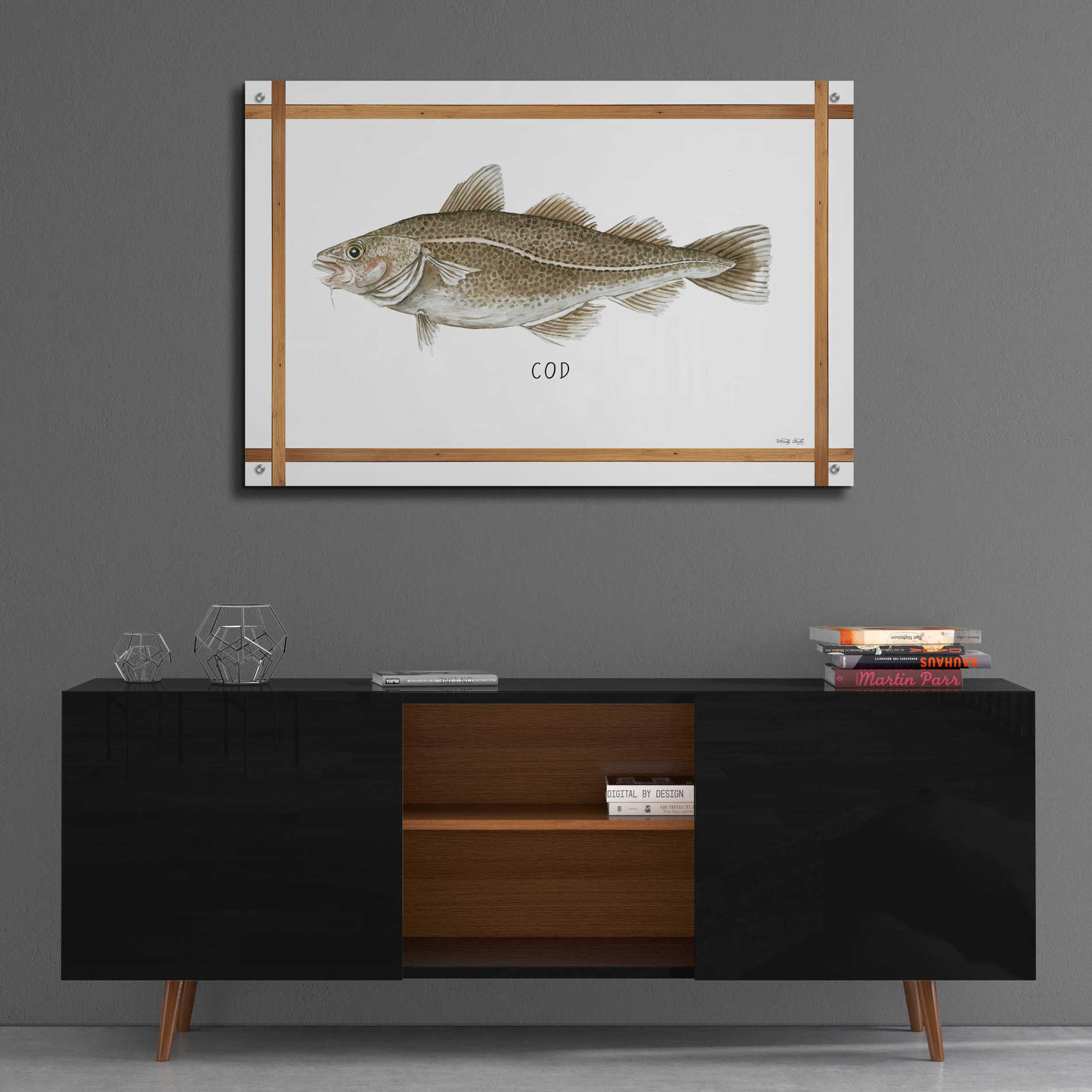 Epic Art 'Cod on White' by Cindy Jacobs, Acrylic Glass Wall Art,36x24
