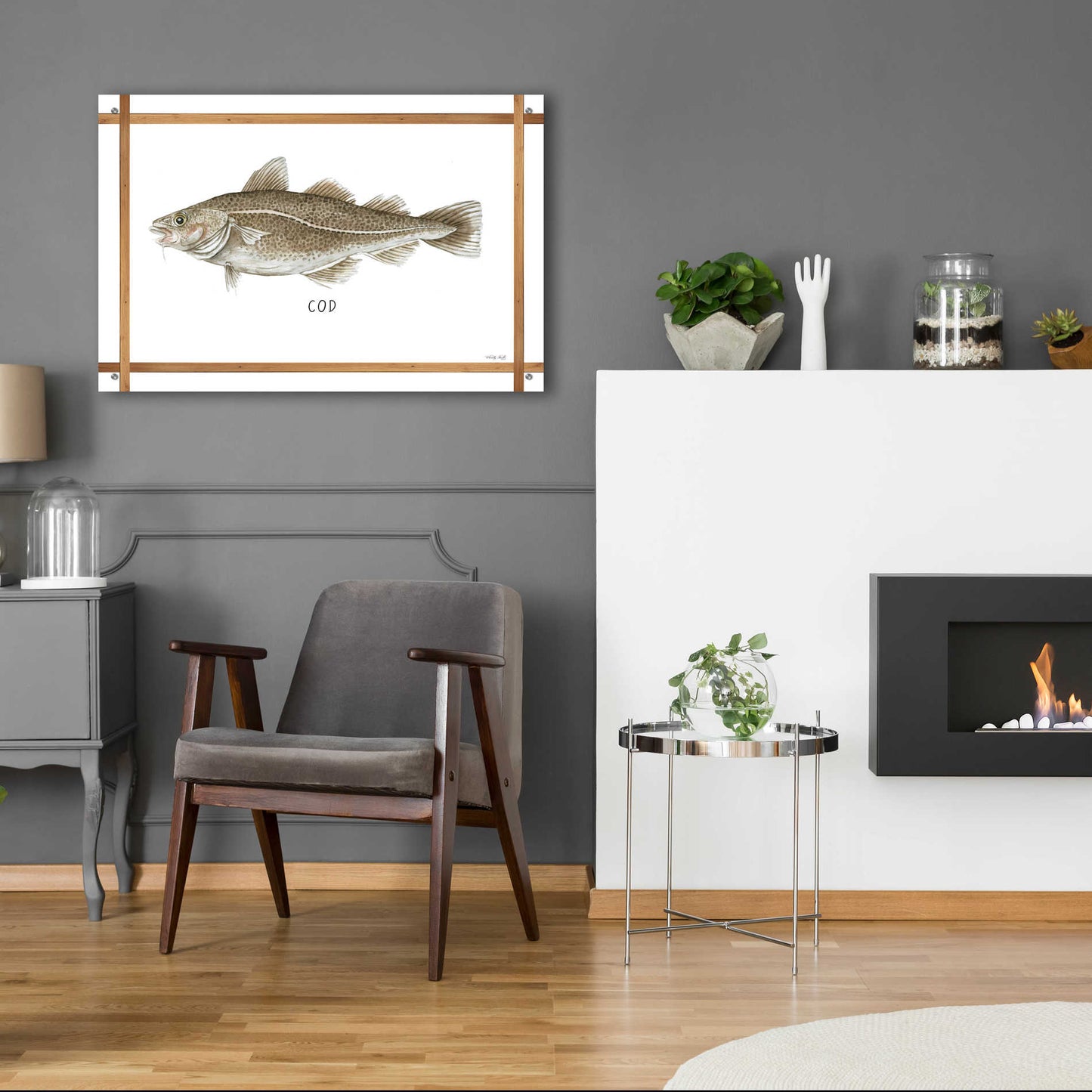 Epic Art 'Cod on White' by Cindy Jacobs, Acrylic Glass Wall Art,36x24