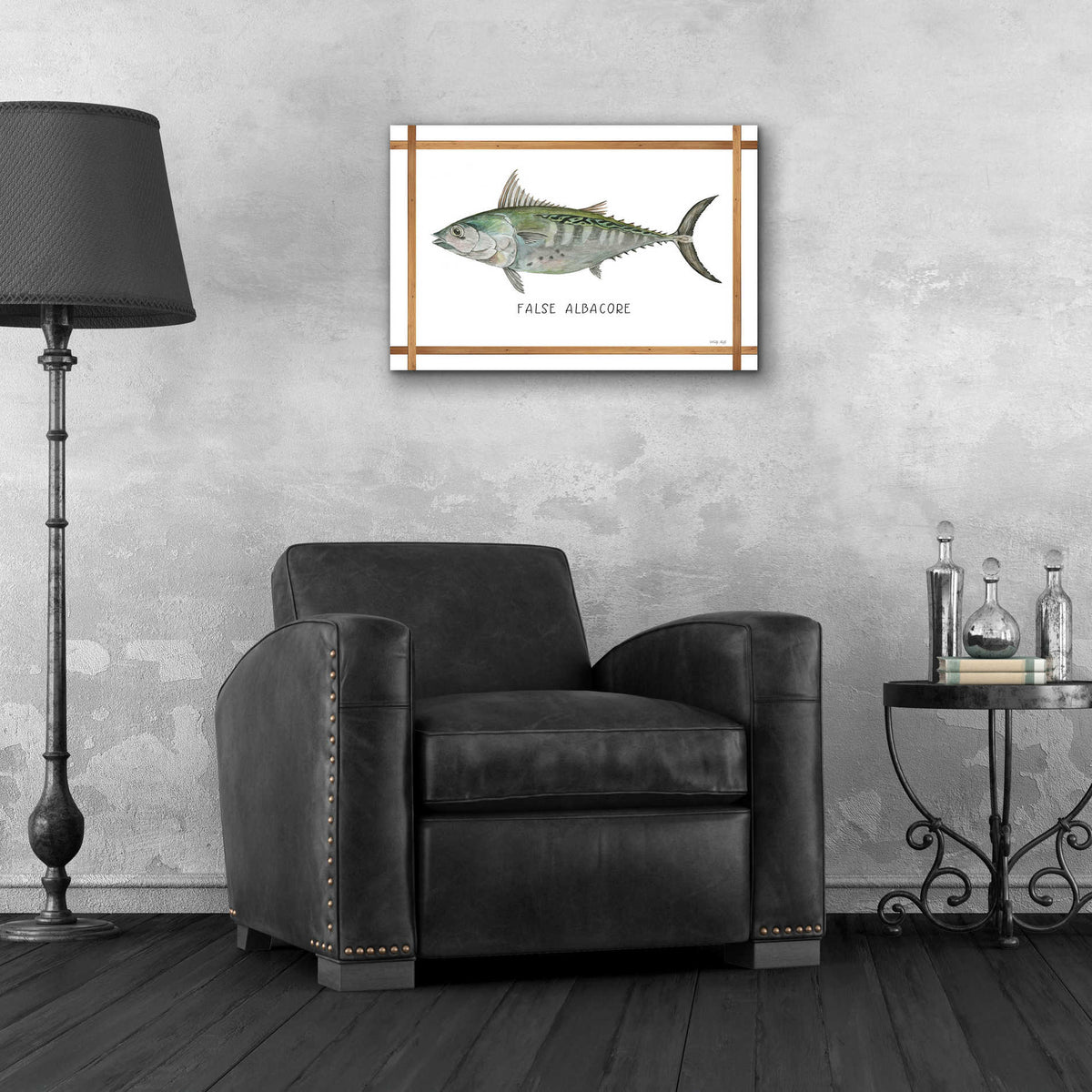 Epic Art 'False Albacore on White' by Cindy Jacobs, Acrylic Glass Wall Art,24x16