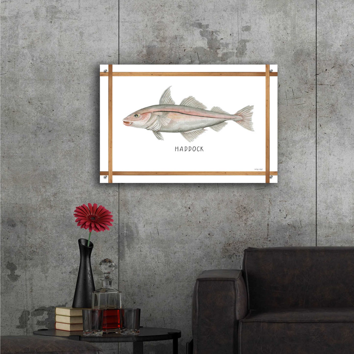 Epic Art 'Haddock on White' by Cindy Jacobs, Acrylic Glass Wall Art,36x24