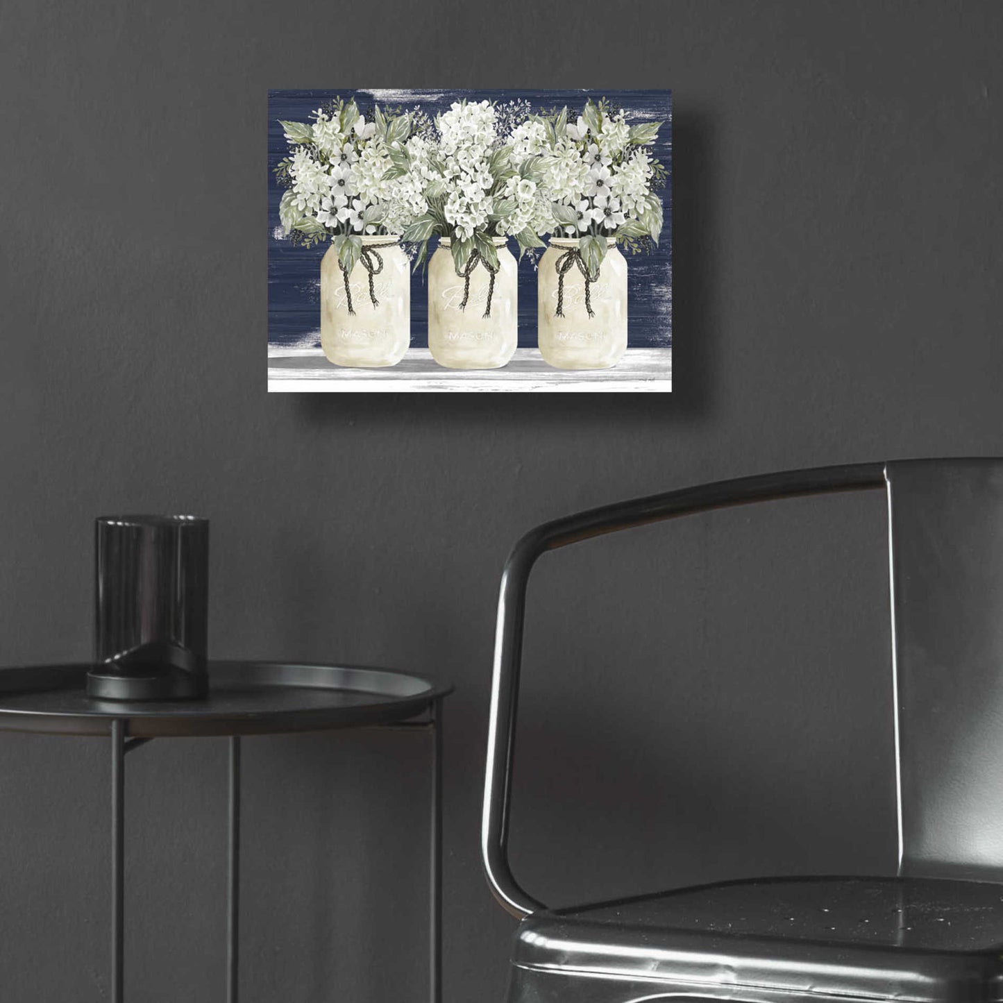 Epic Art 'White Floral Trio' by Cindy Jacobs, Acrylic Glass Wall Art,16x12