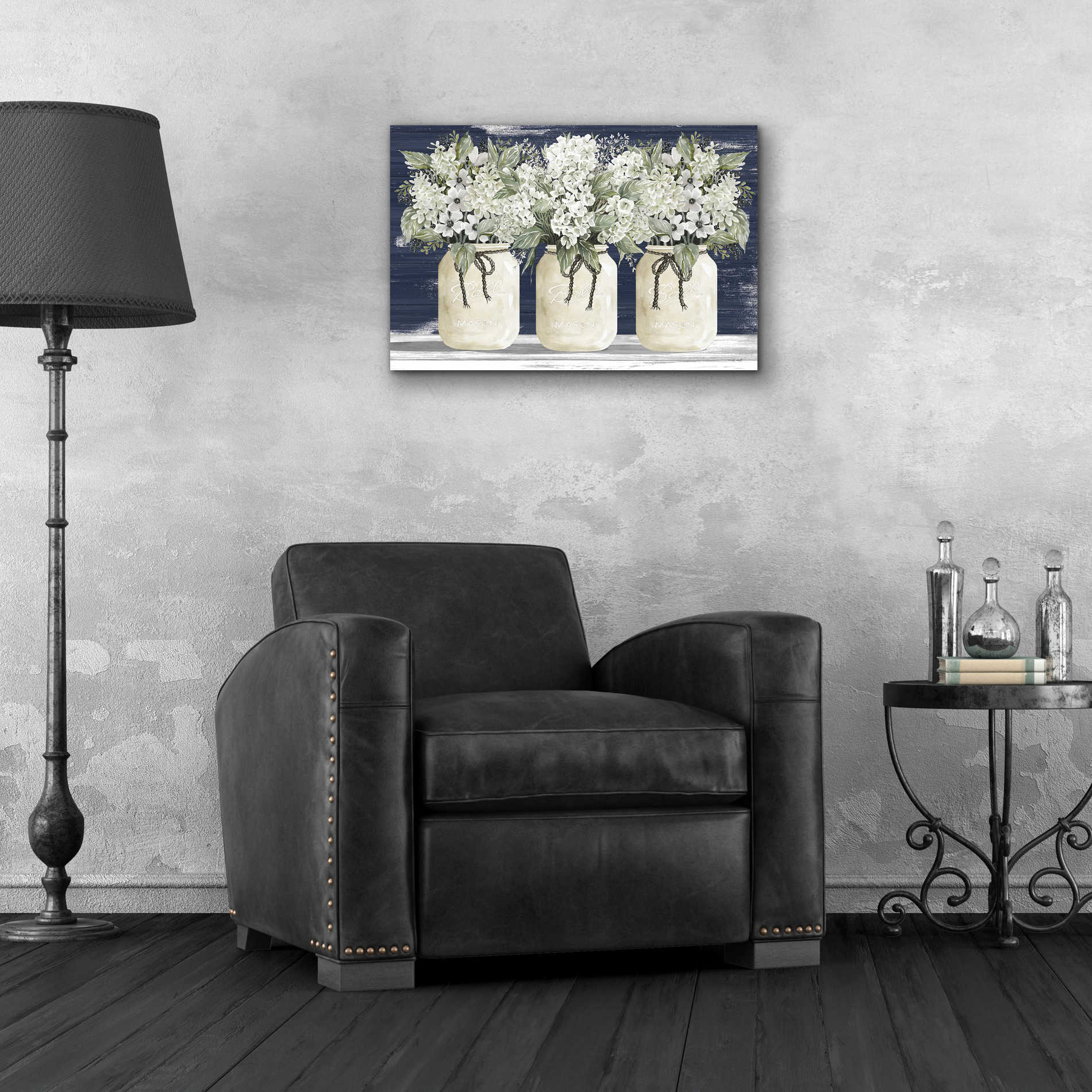 Epic Art 'White Floral Trio' by Cindy Jacobs, Acrylic Glass Wall Art,24x16