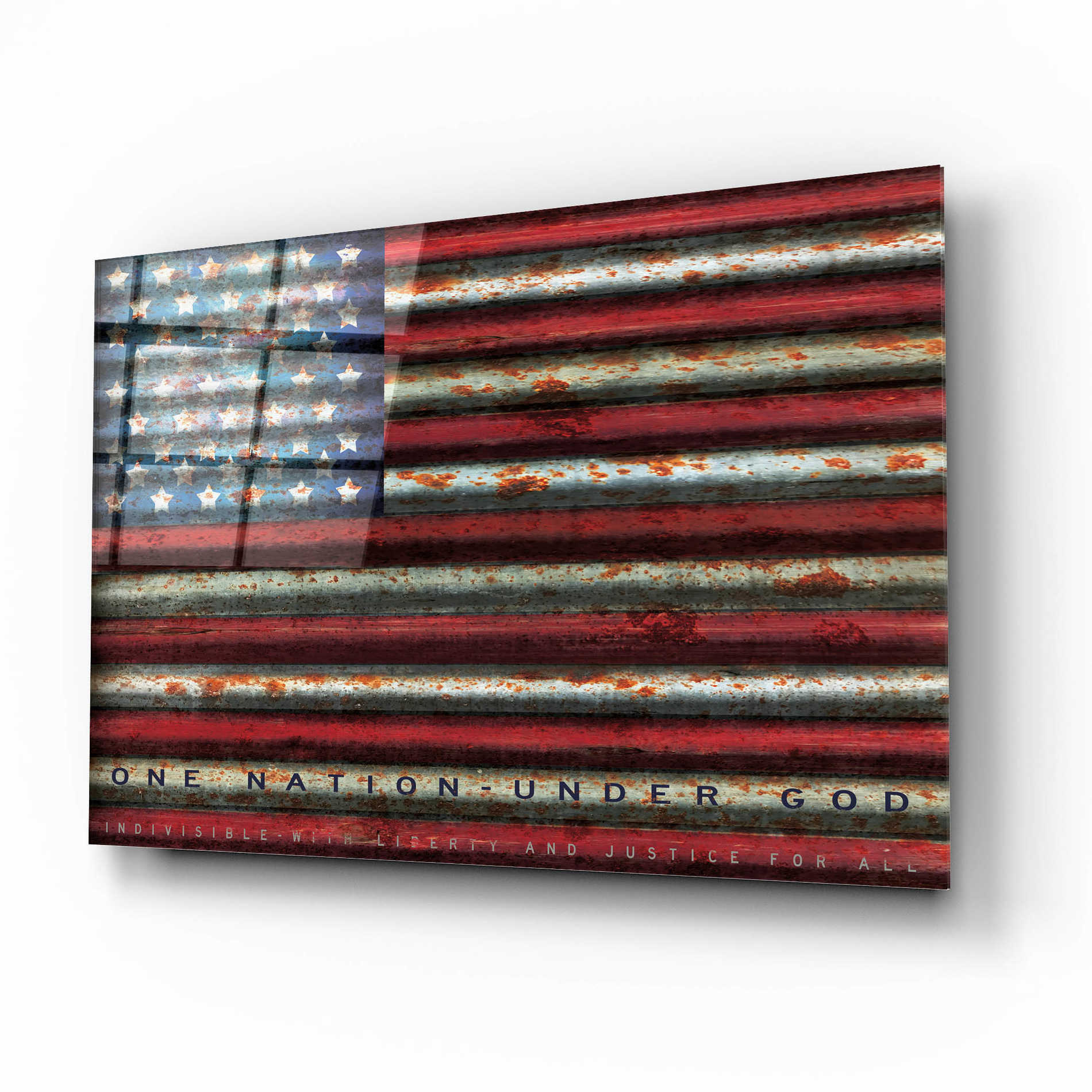 Epic Art 'One Nation Under God on Metal' by Cindy Jacobs, Acrylic Glass Wall Art,16x12